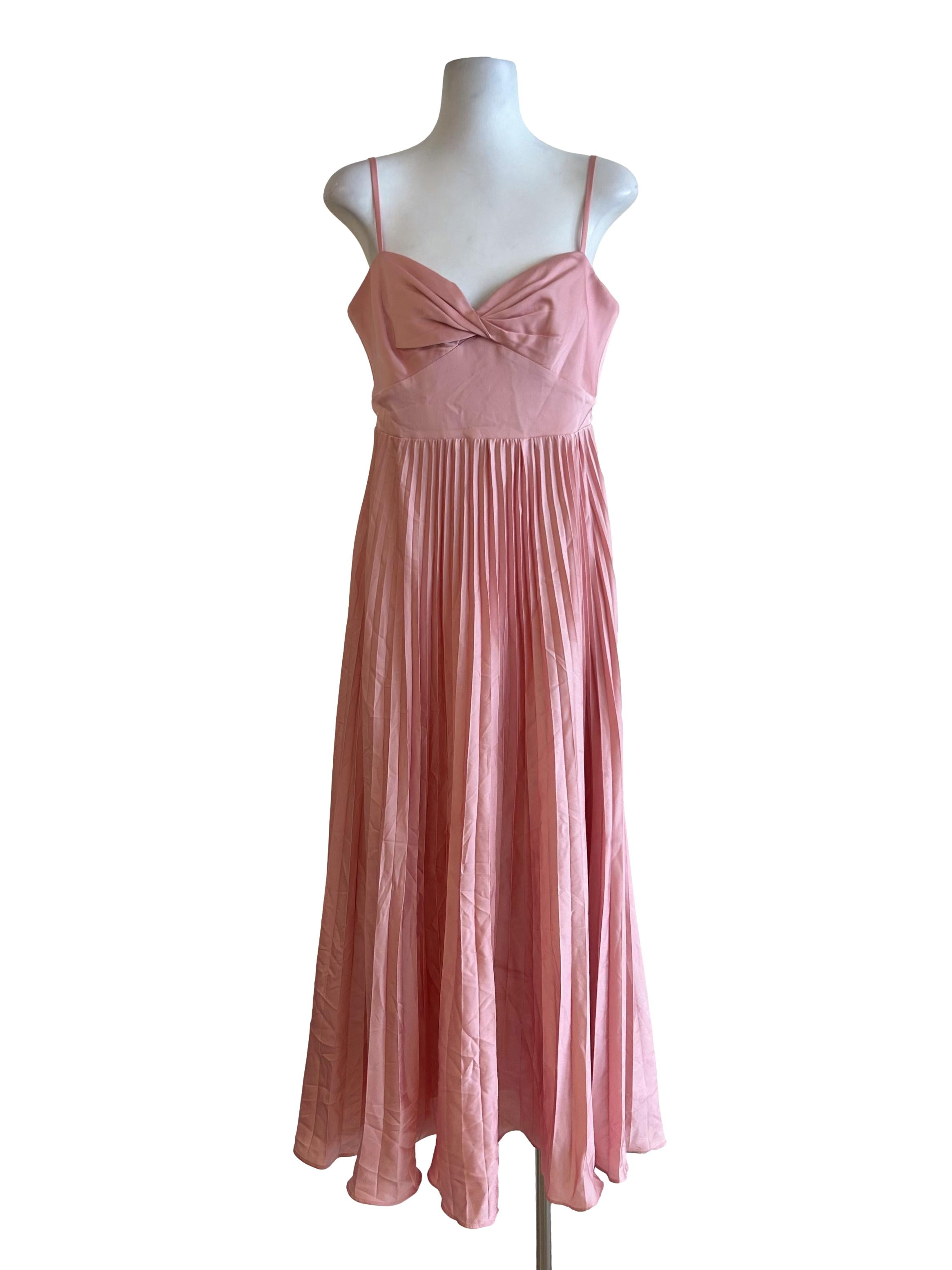 Rose Pink Pleated Dress