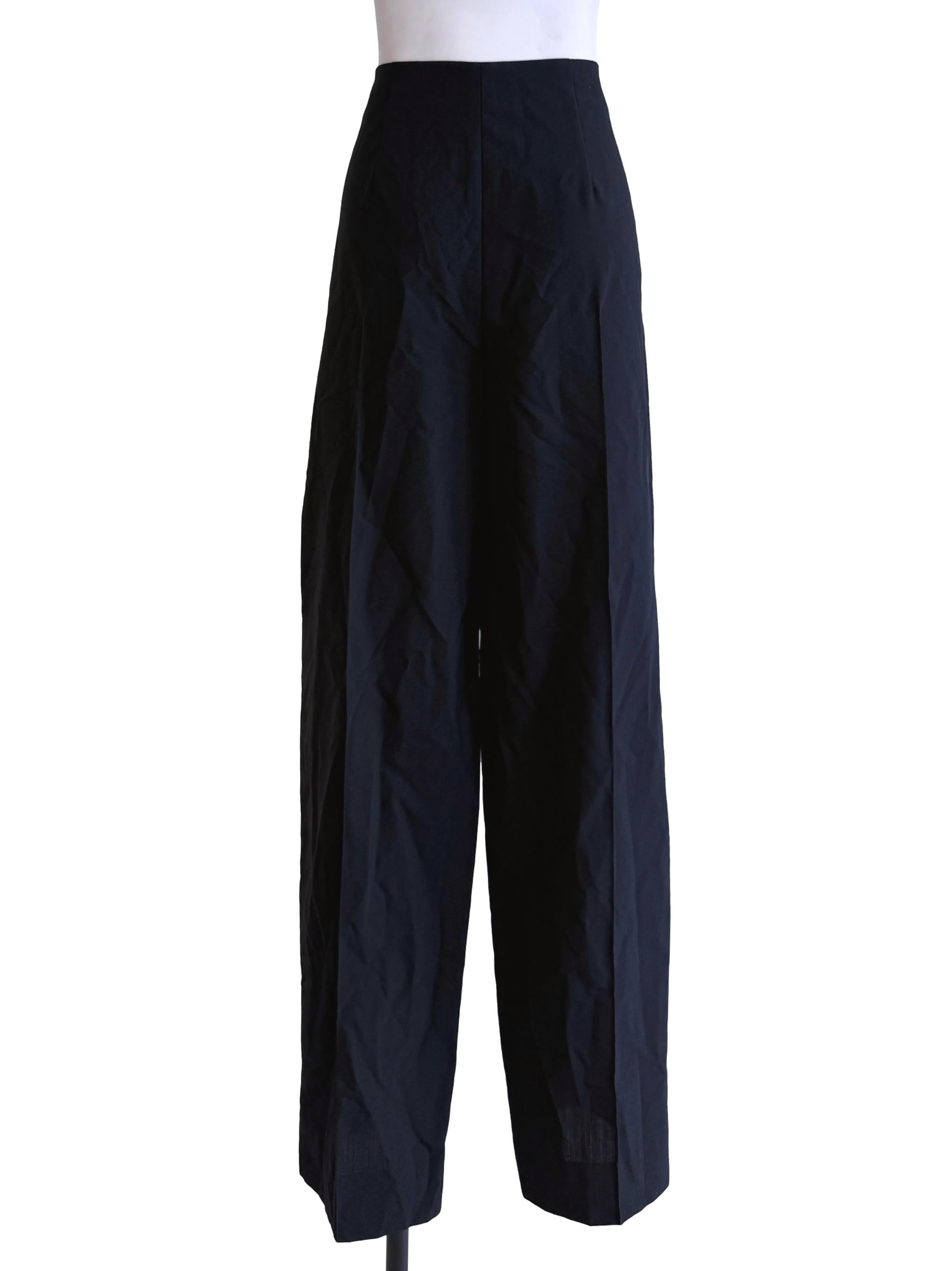 Black Sew Line Wide Leg Pants