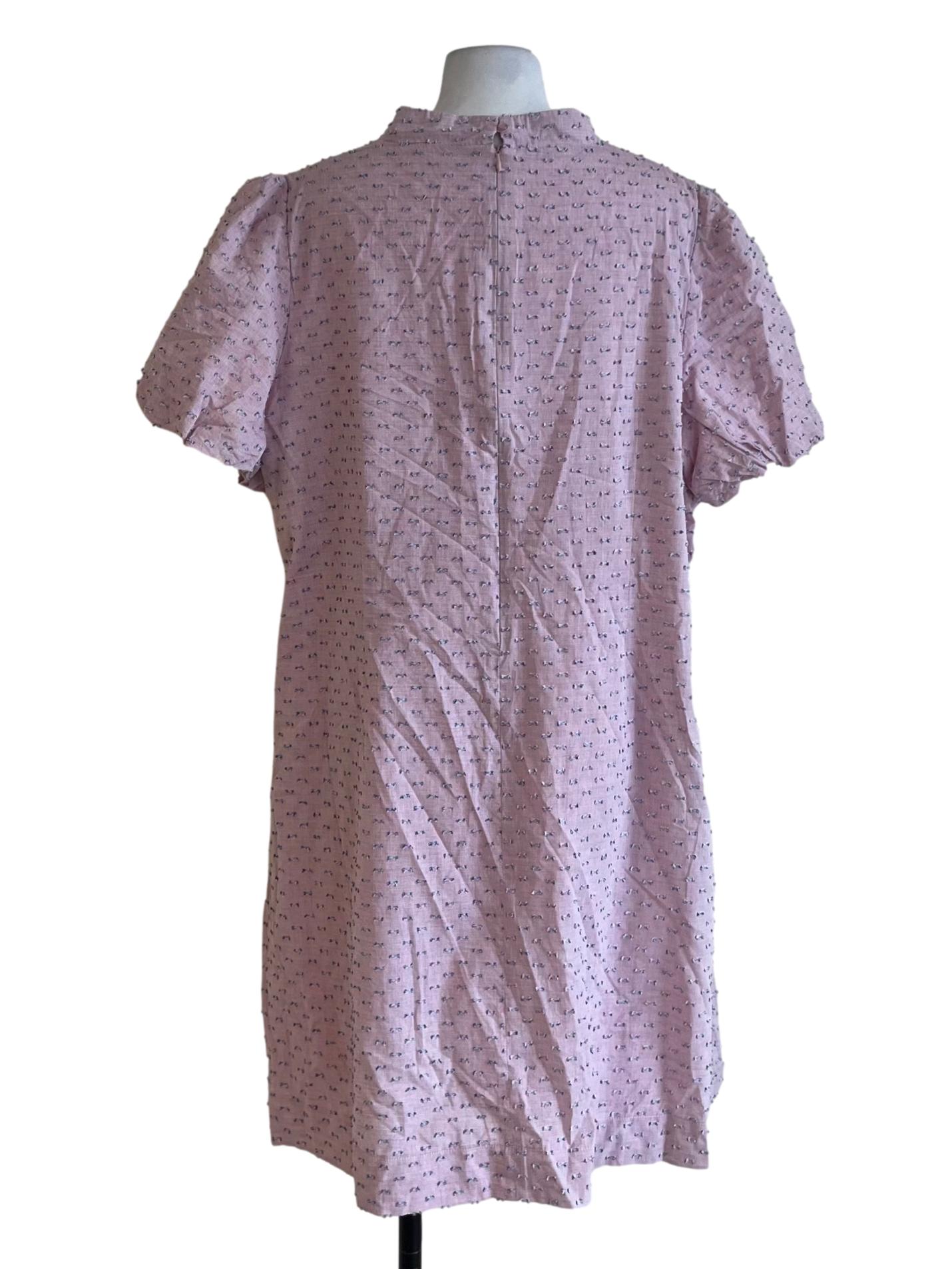 Blush Pink Mandarin Collar Empire Dress