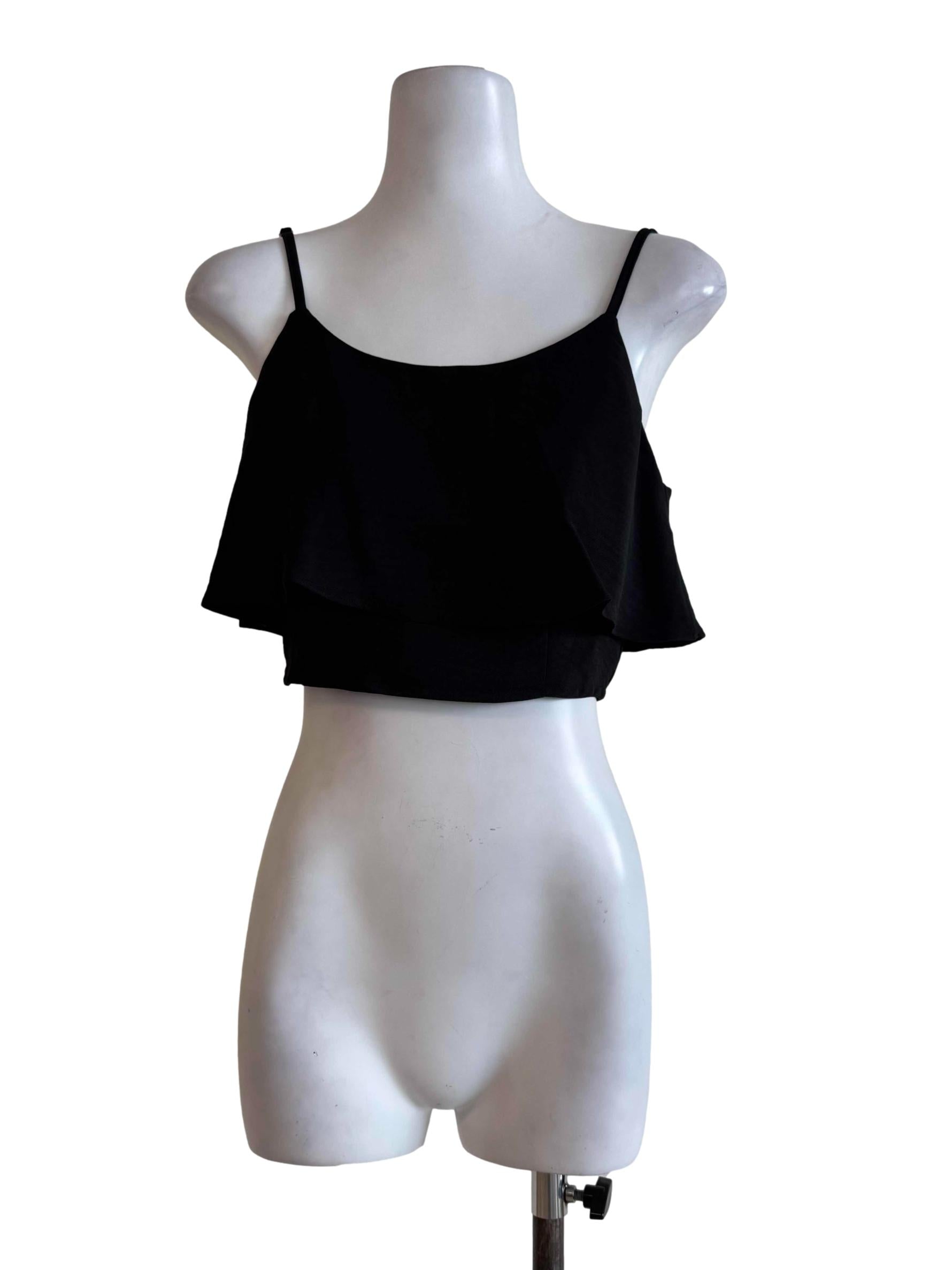Pewter Black Flowy Top