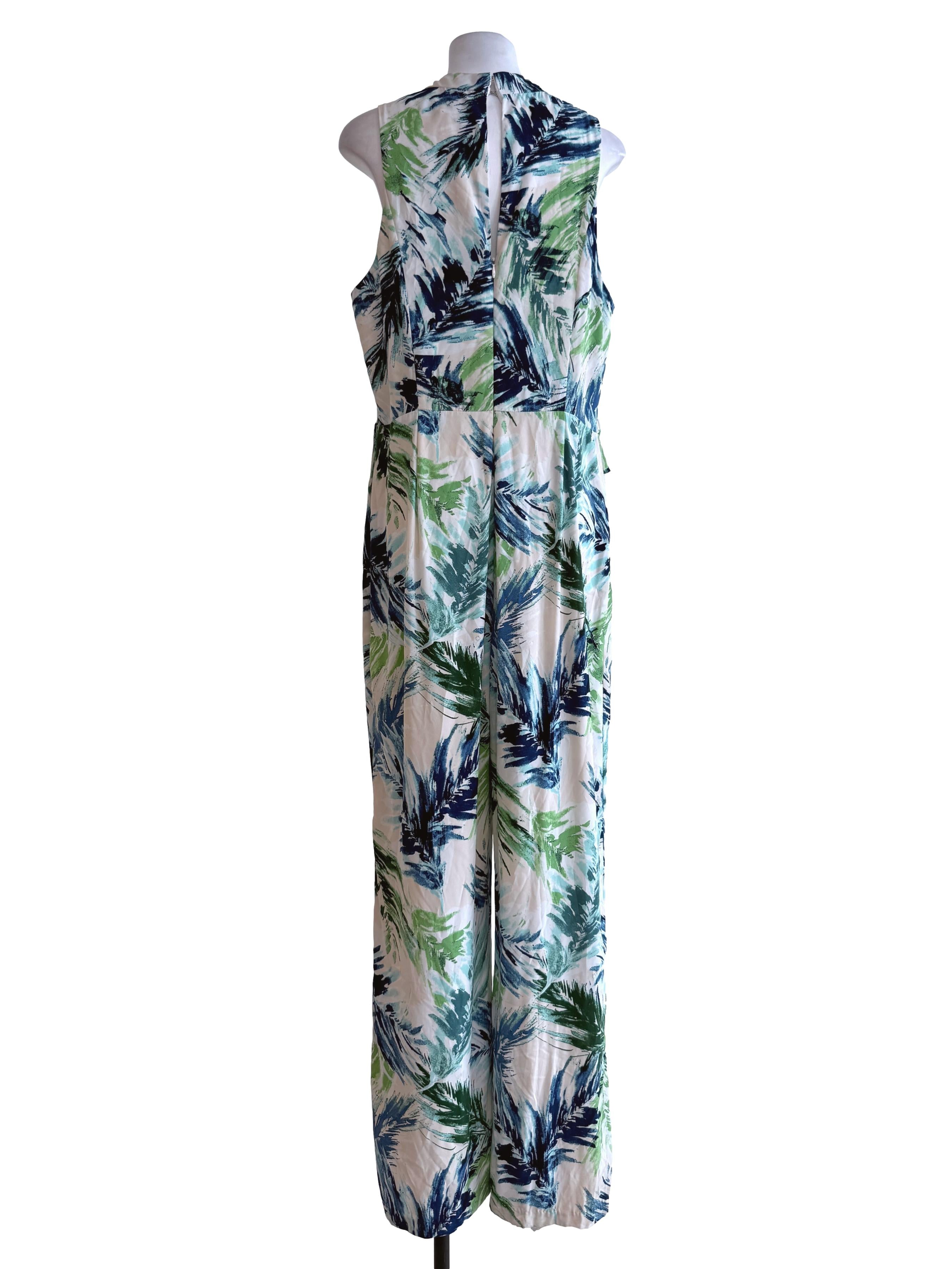 Green Leafy Printed Jumpsuit