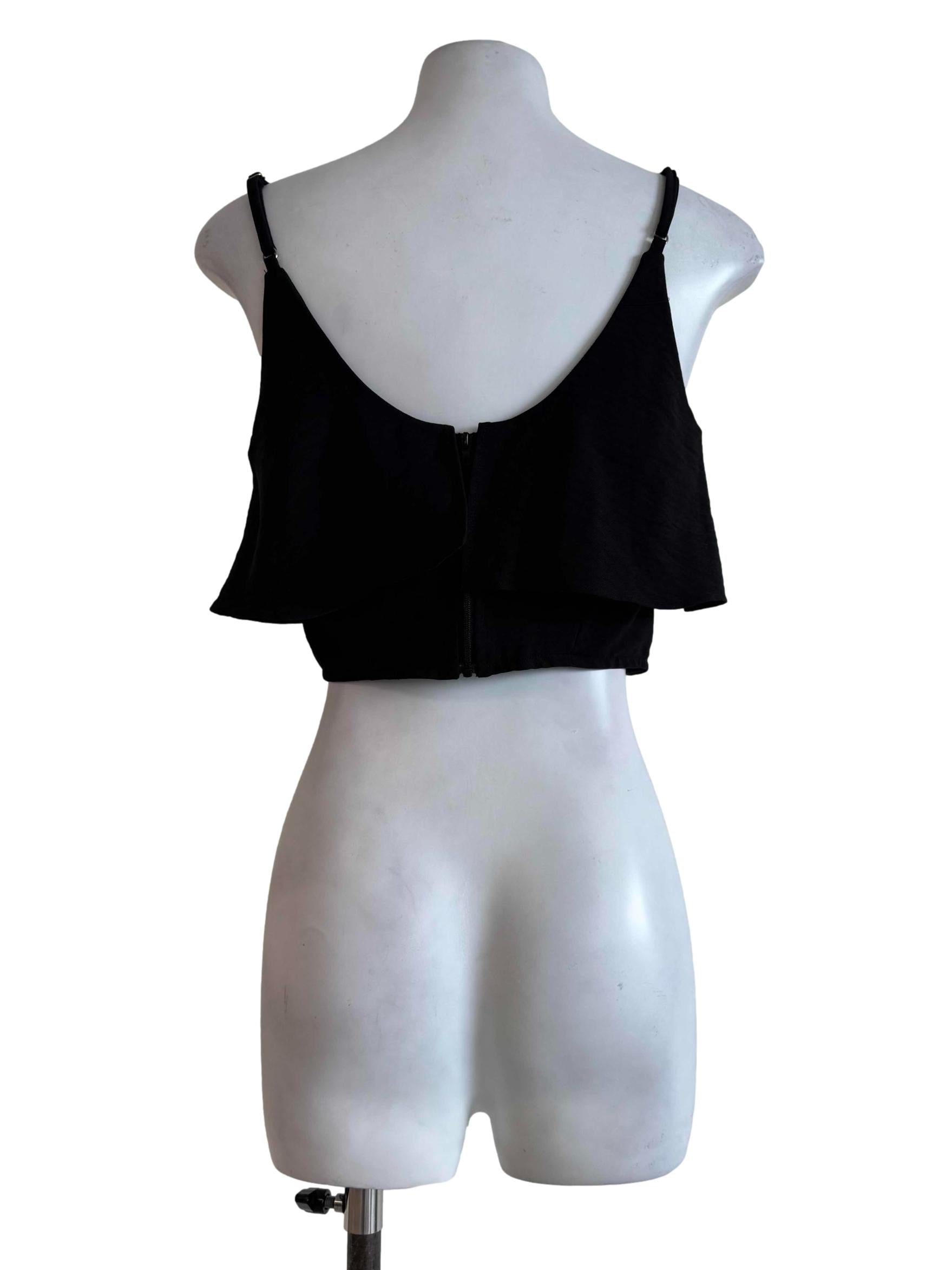 Pewter Black Flowy Top