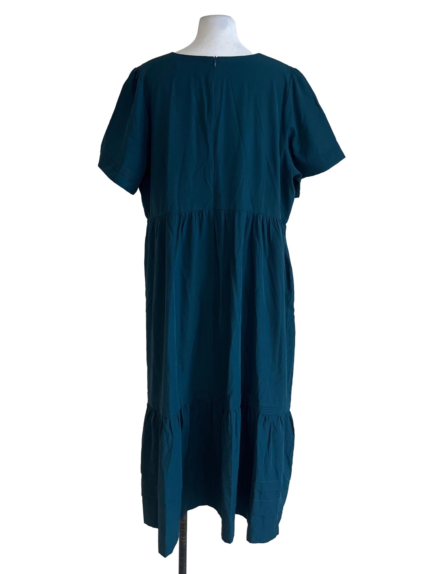 Ocean Blue Square Neckline Empire Dress
