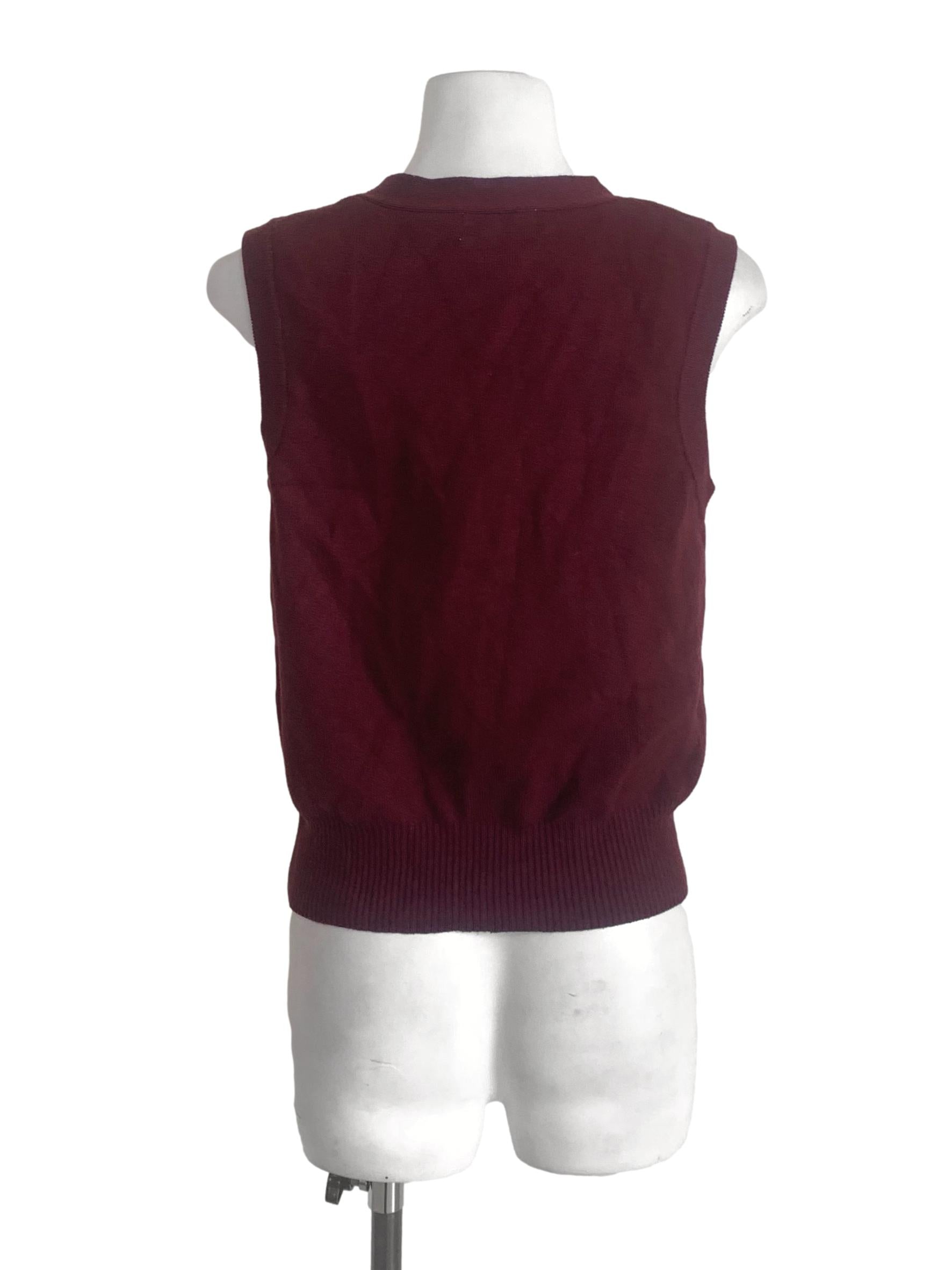 Garnet Red Deep V Neck Top