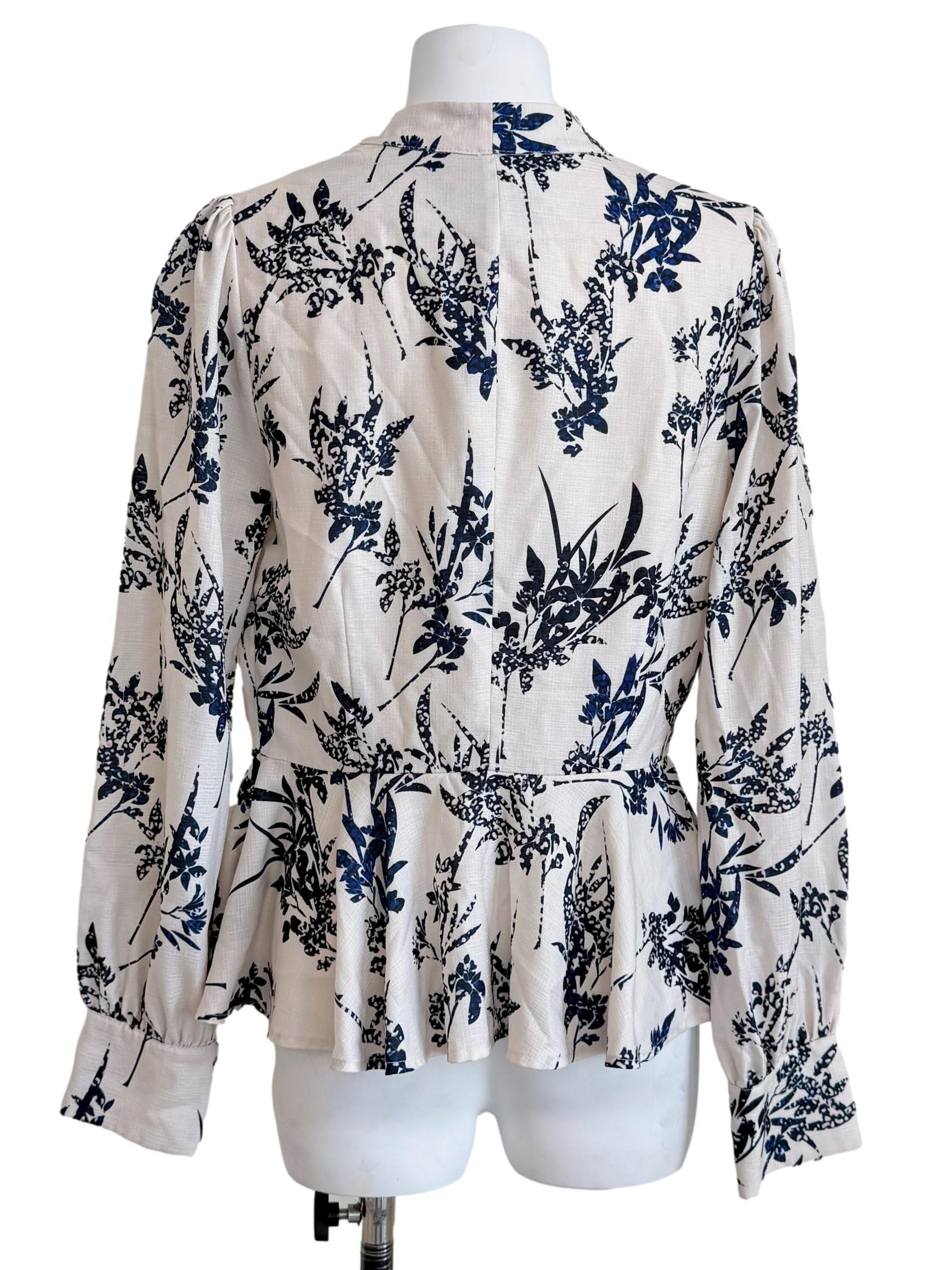 Pearl White Prints Peplum Top