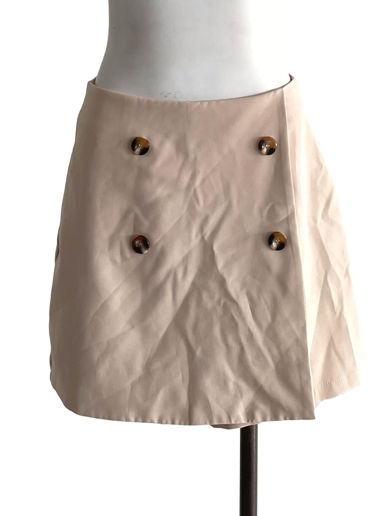 Light Latte Button Skort TWL