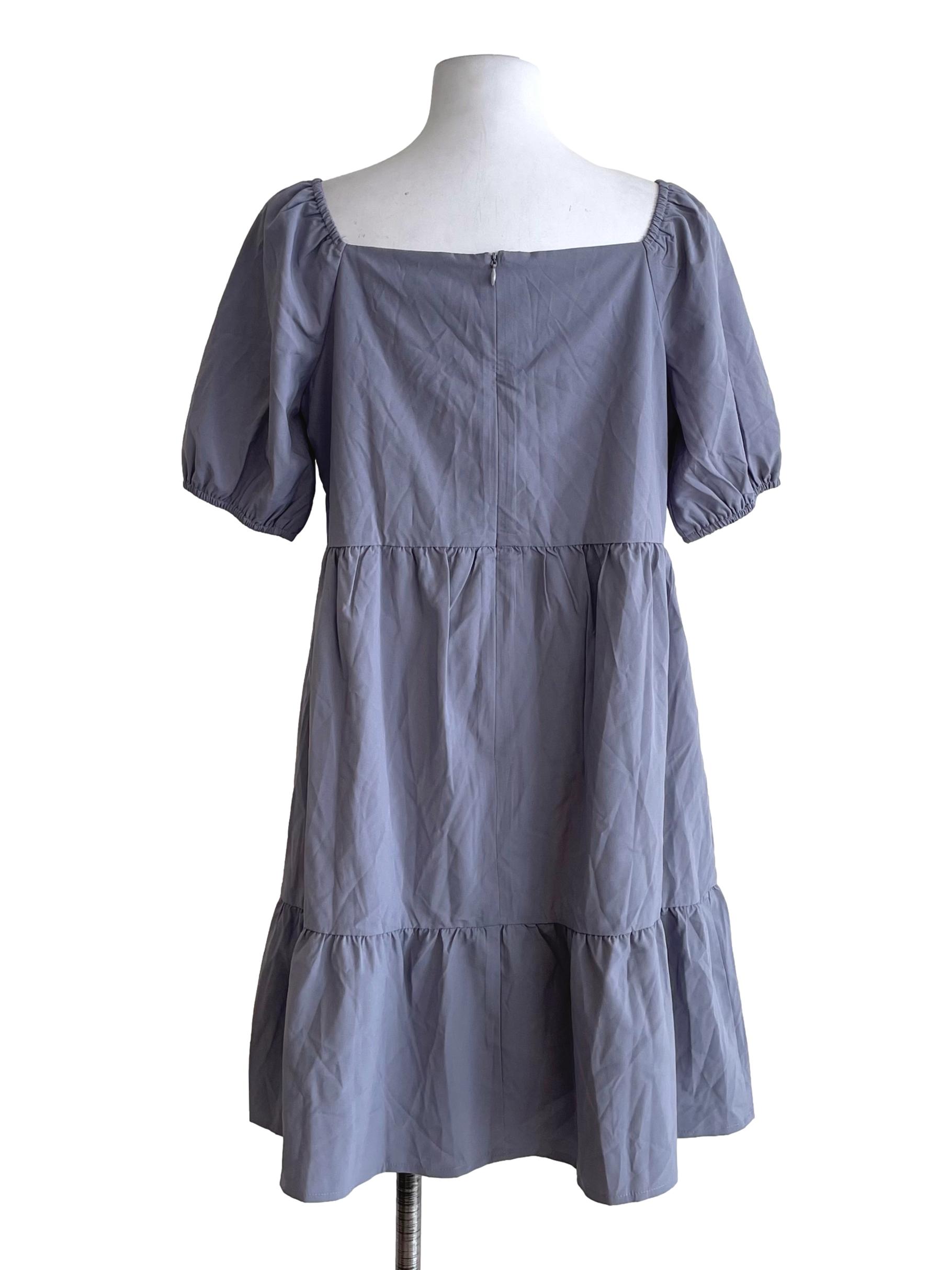 Coin Grey Tiered Babydoll Dress