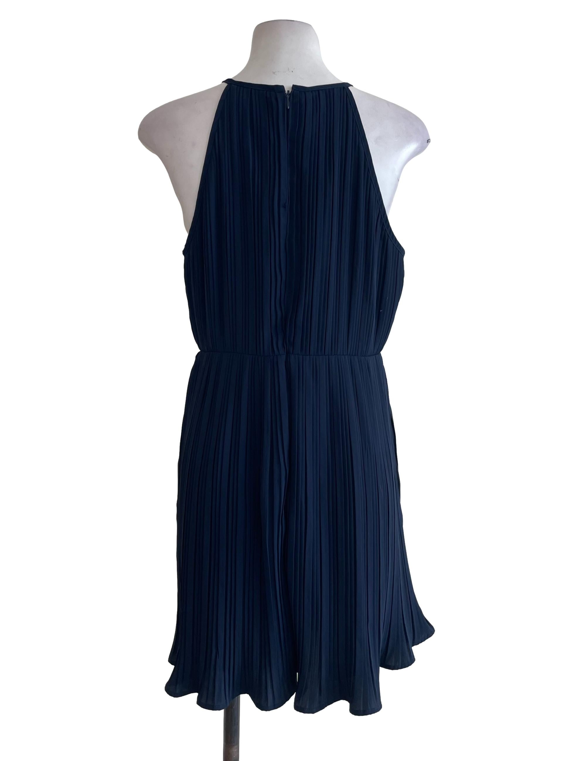 Dark Blue Pleated Rompers