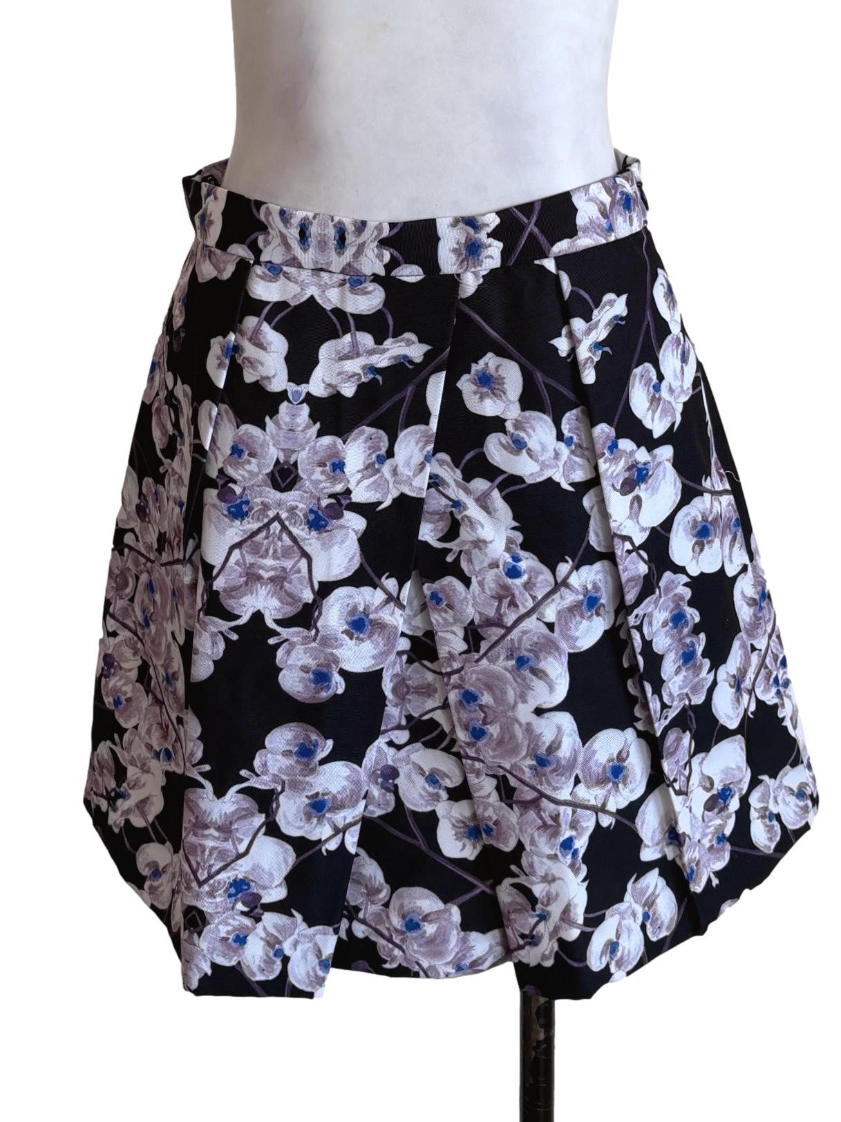 Black Floral Mini Skirt LB