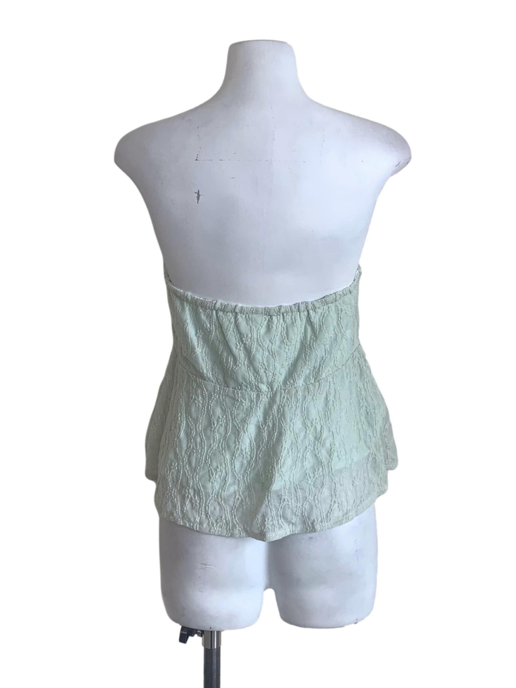 Pistachio Green Strapless Top