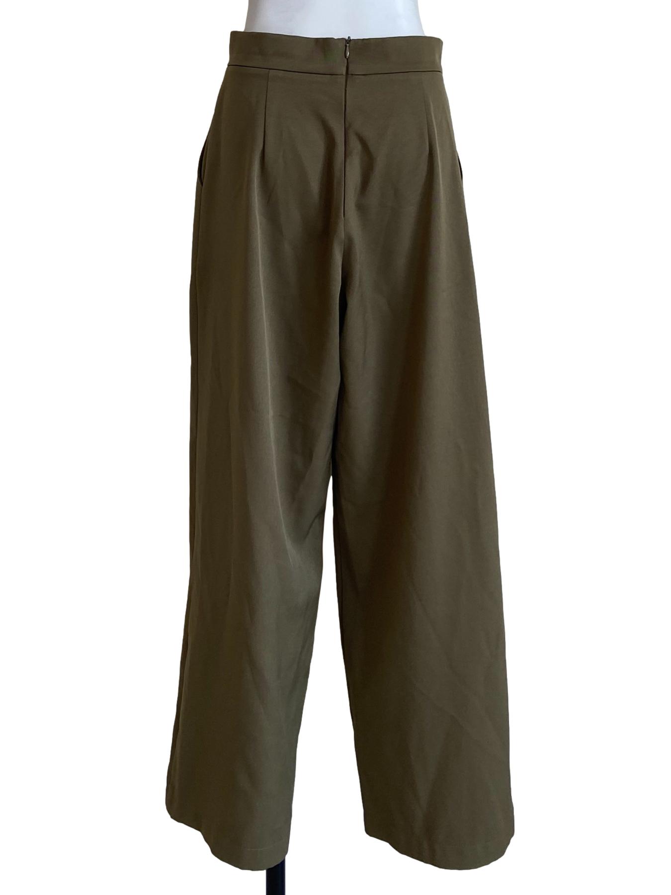 Pickle Green Twill Highwaist Pants