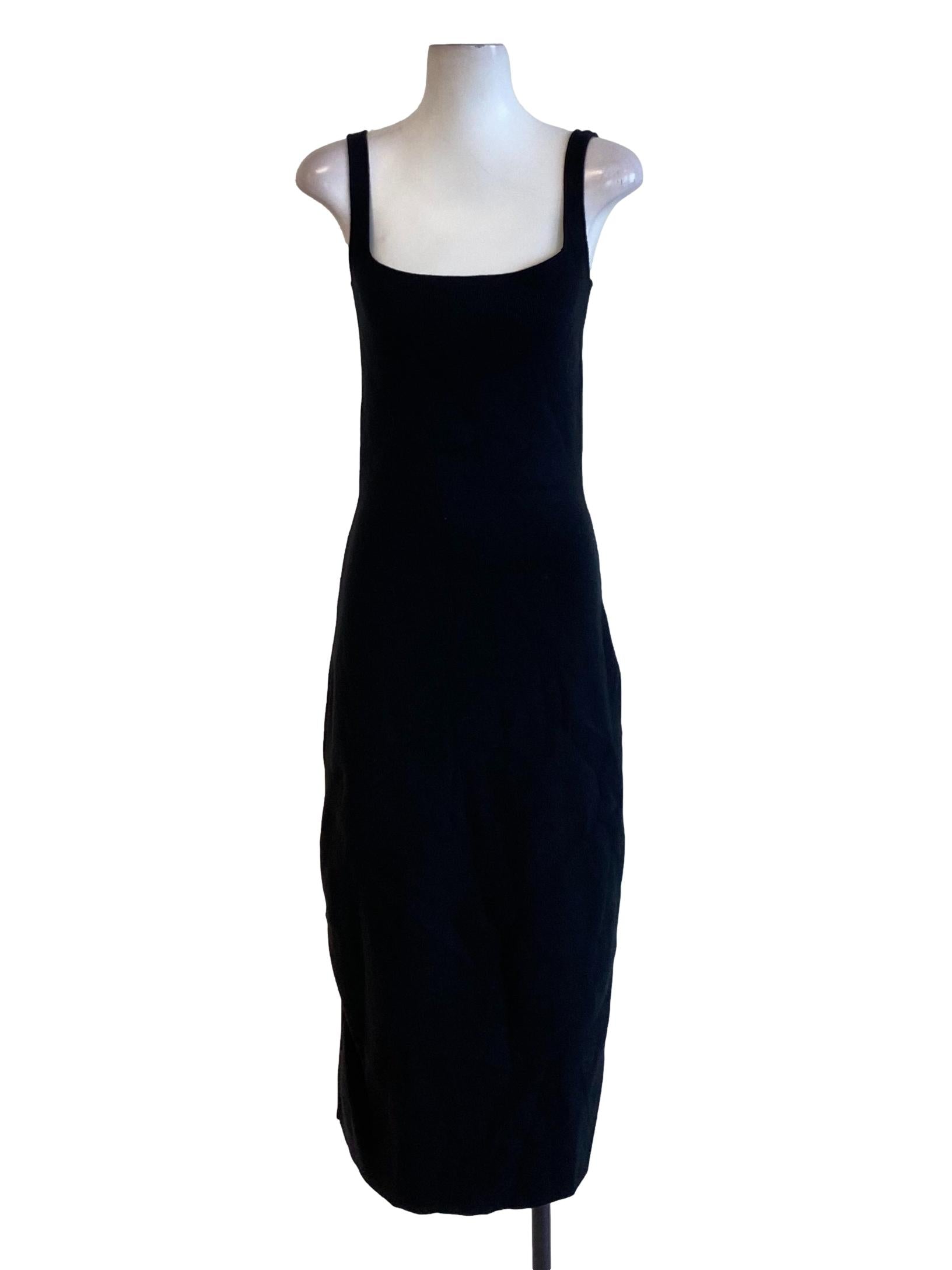 Jade Black Square Neck Knitted Bodycon Dress