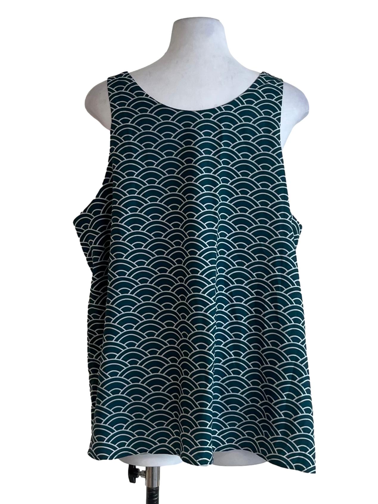 Ocean Blue Abstract Sleeveless Top