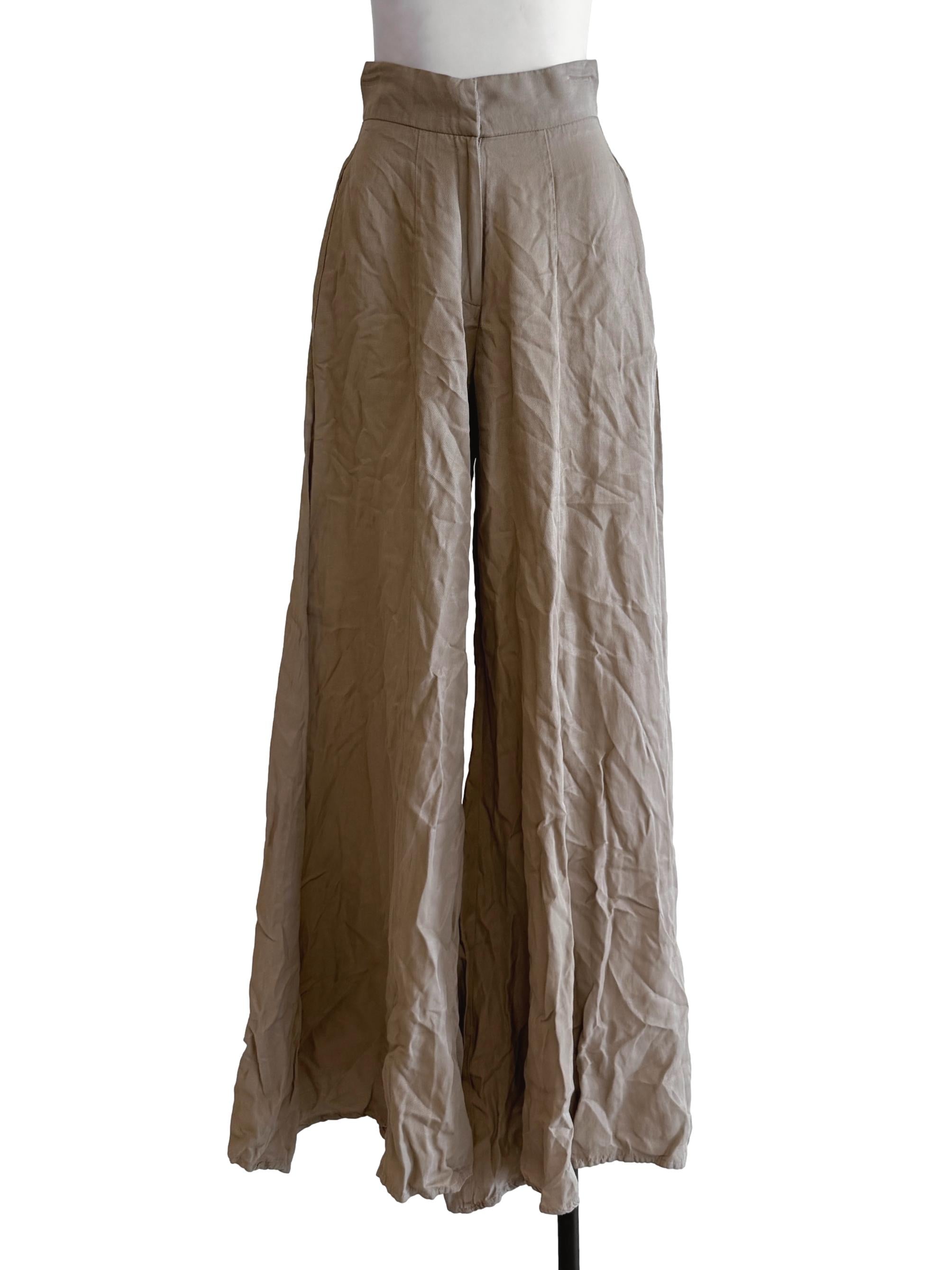 Light Brown Flare Wide Pants