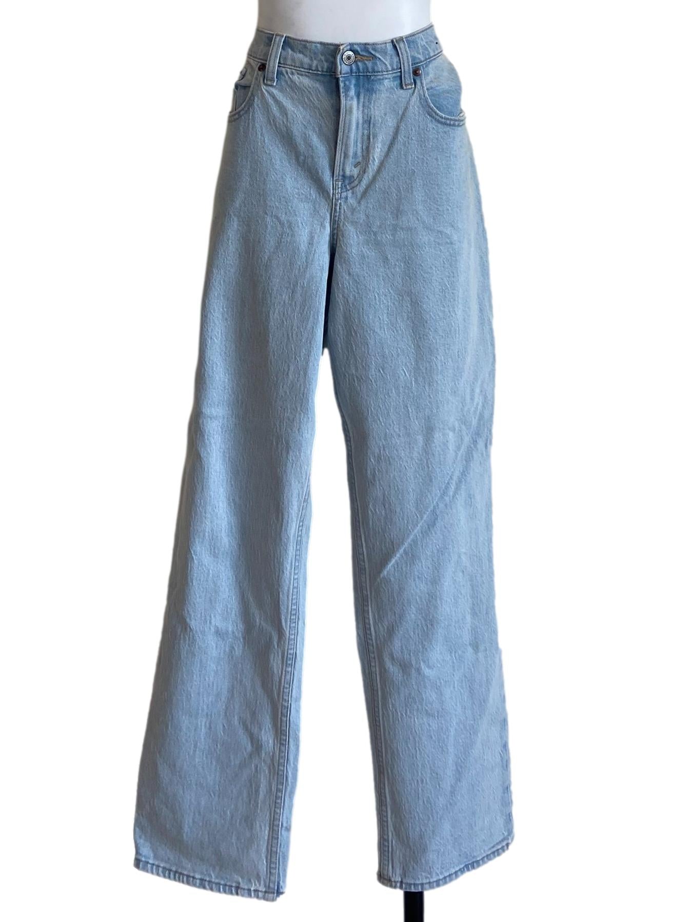Blue Twill Straight Jeans