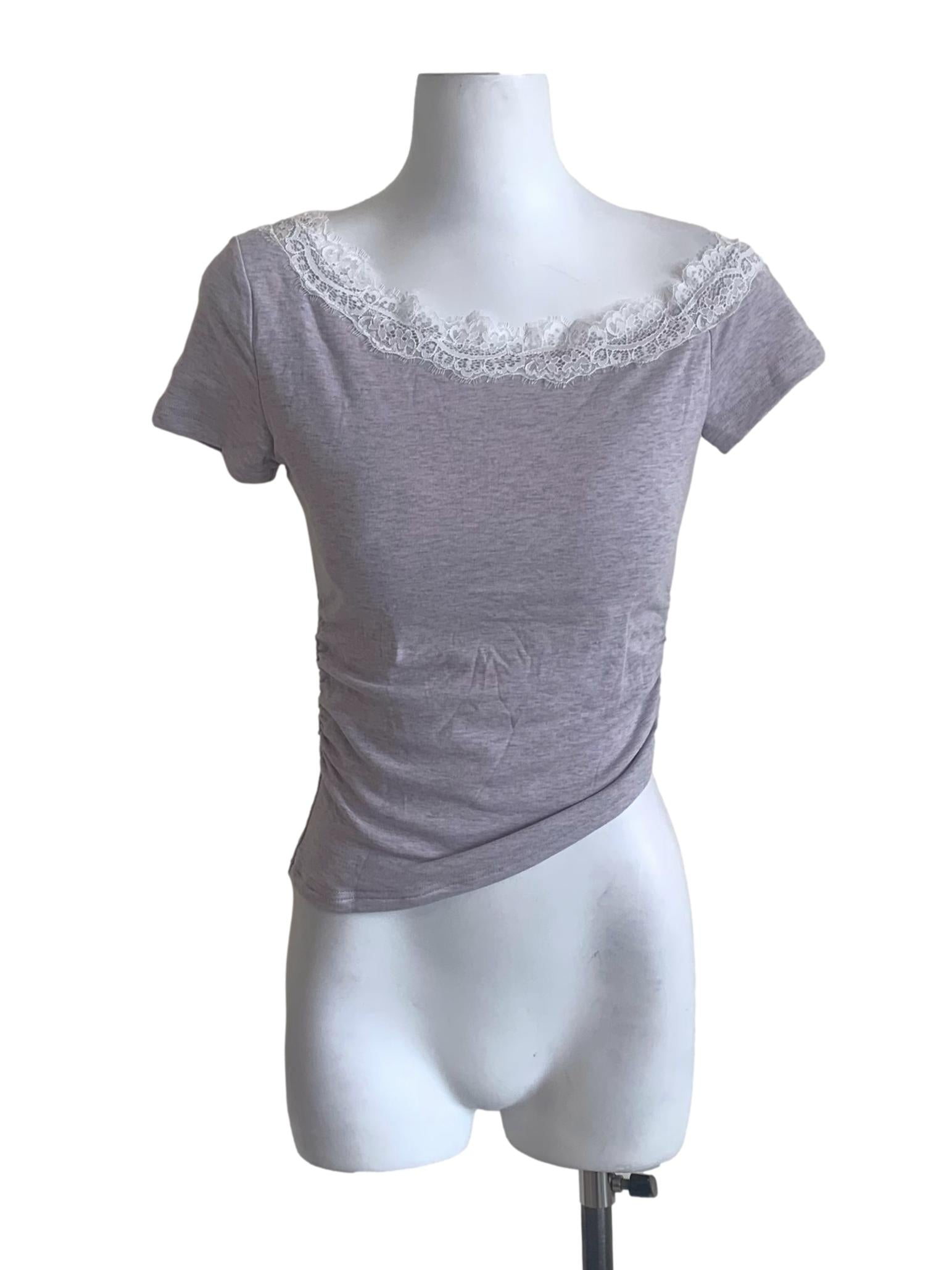 Heather Purple Asymmetric Neck Top