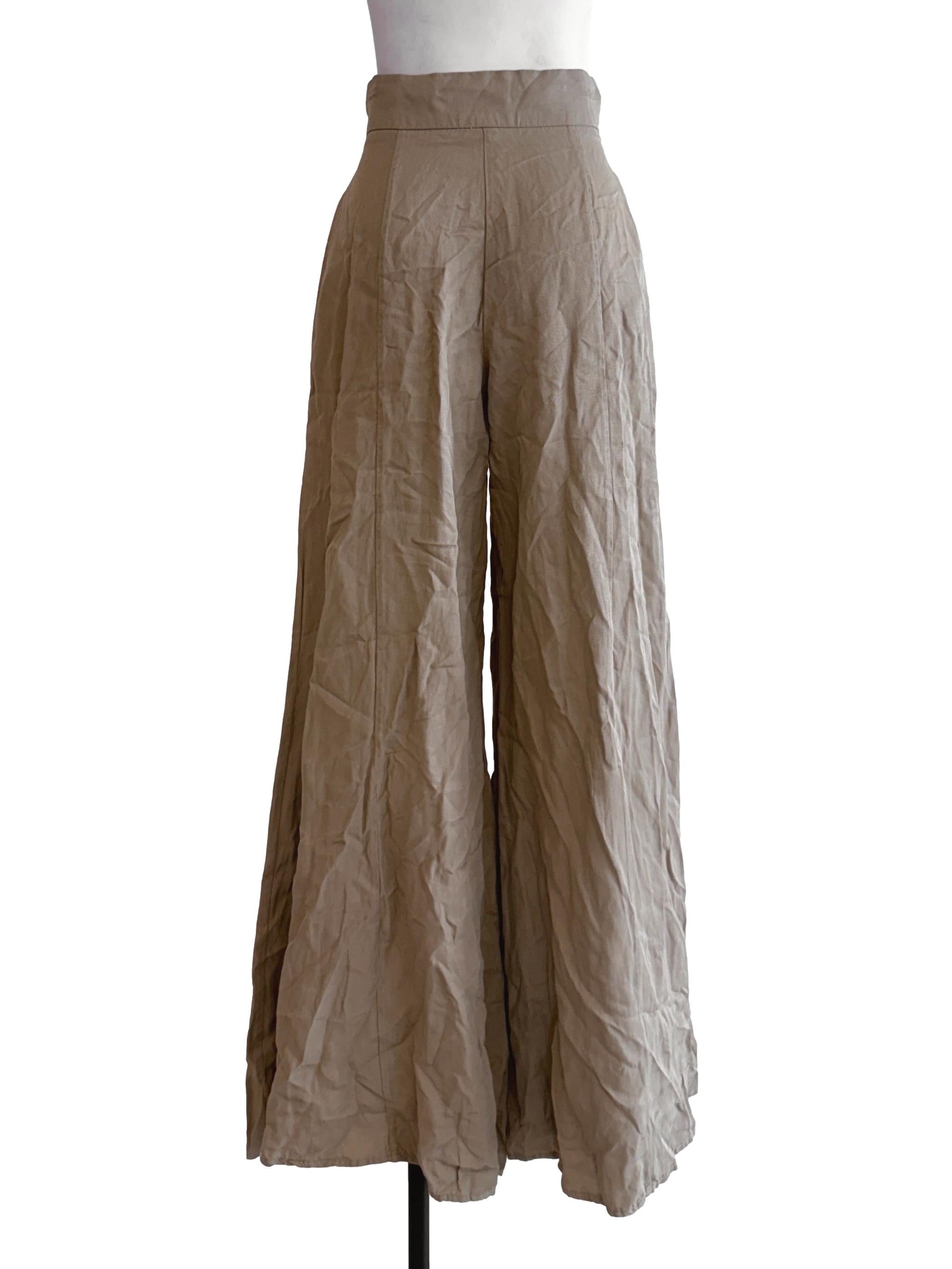Light Brown Flare Wide Pants