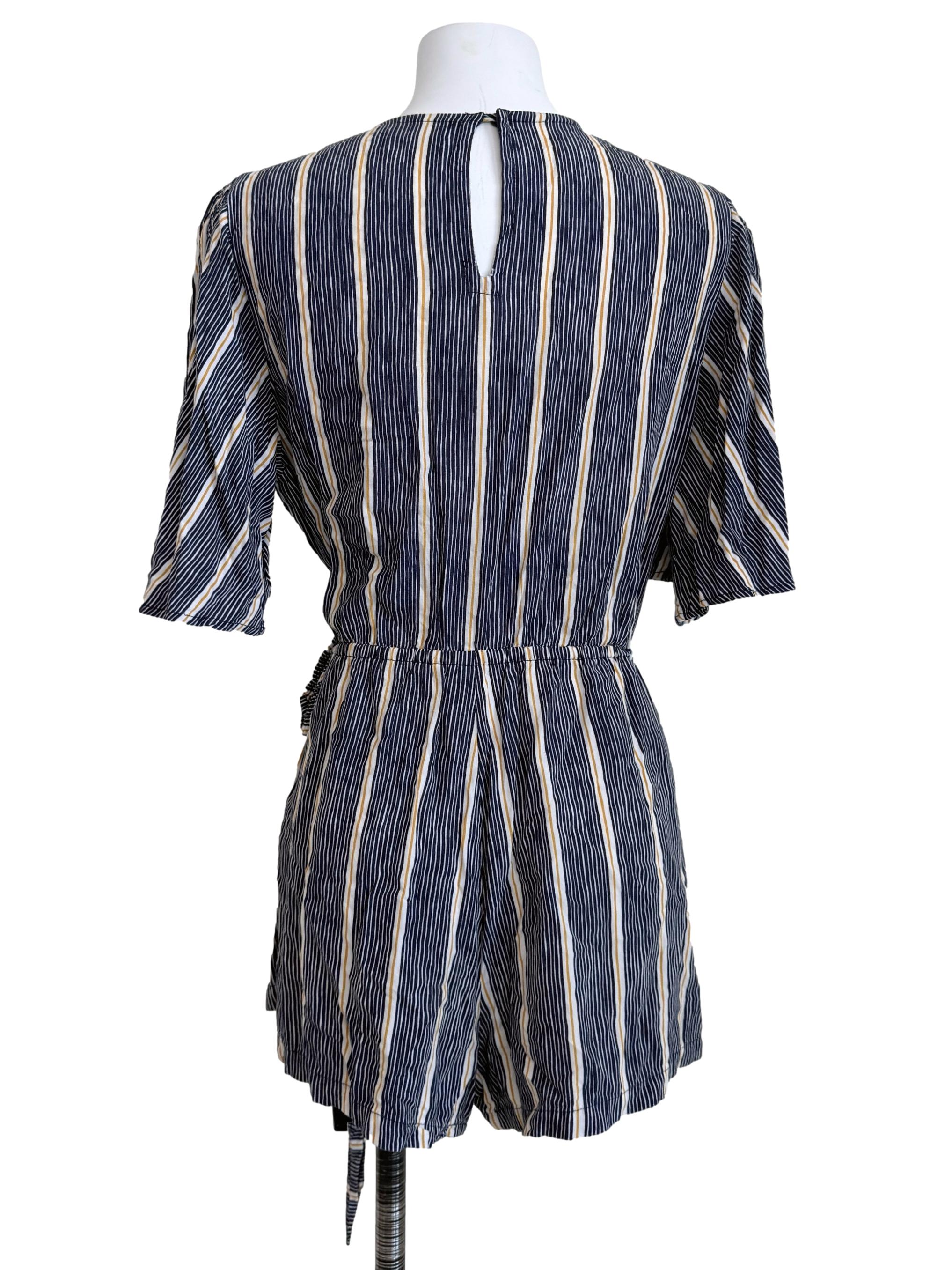 Navy Blue Stripe Romper