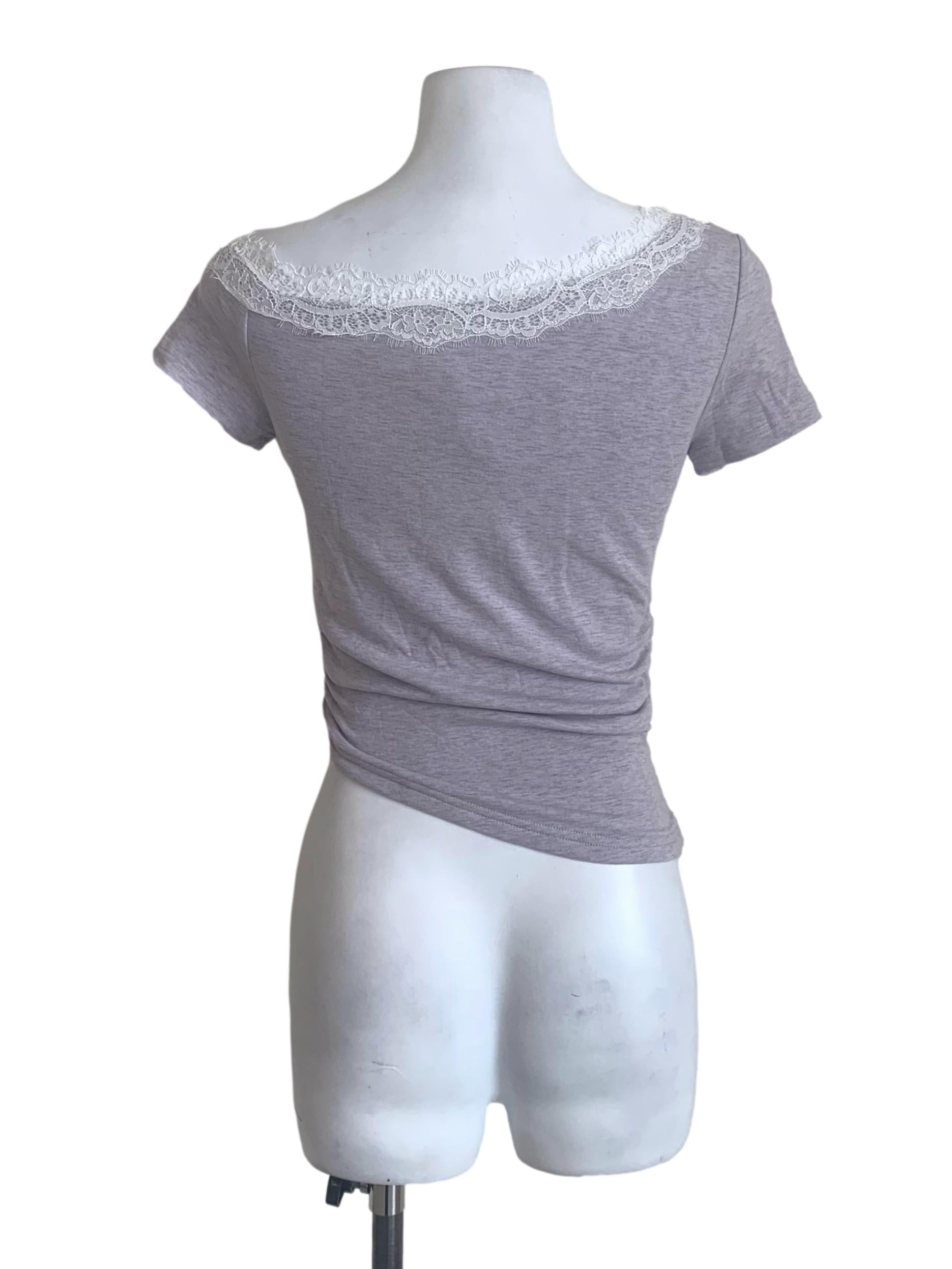 Heather Purple Asymmetric Neck Top