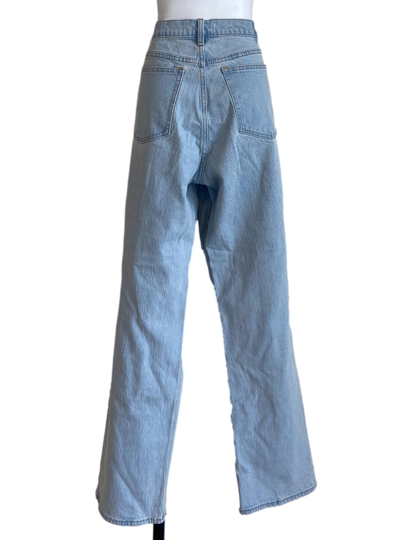 Blue Twill Straight Jeans