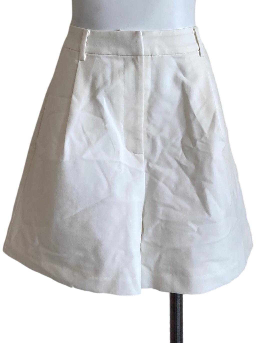 White Tailored High-Waisted Shorts OSN