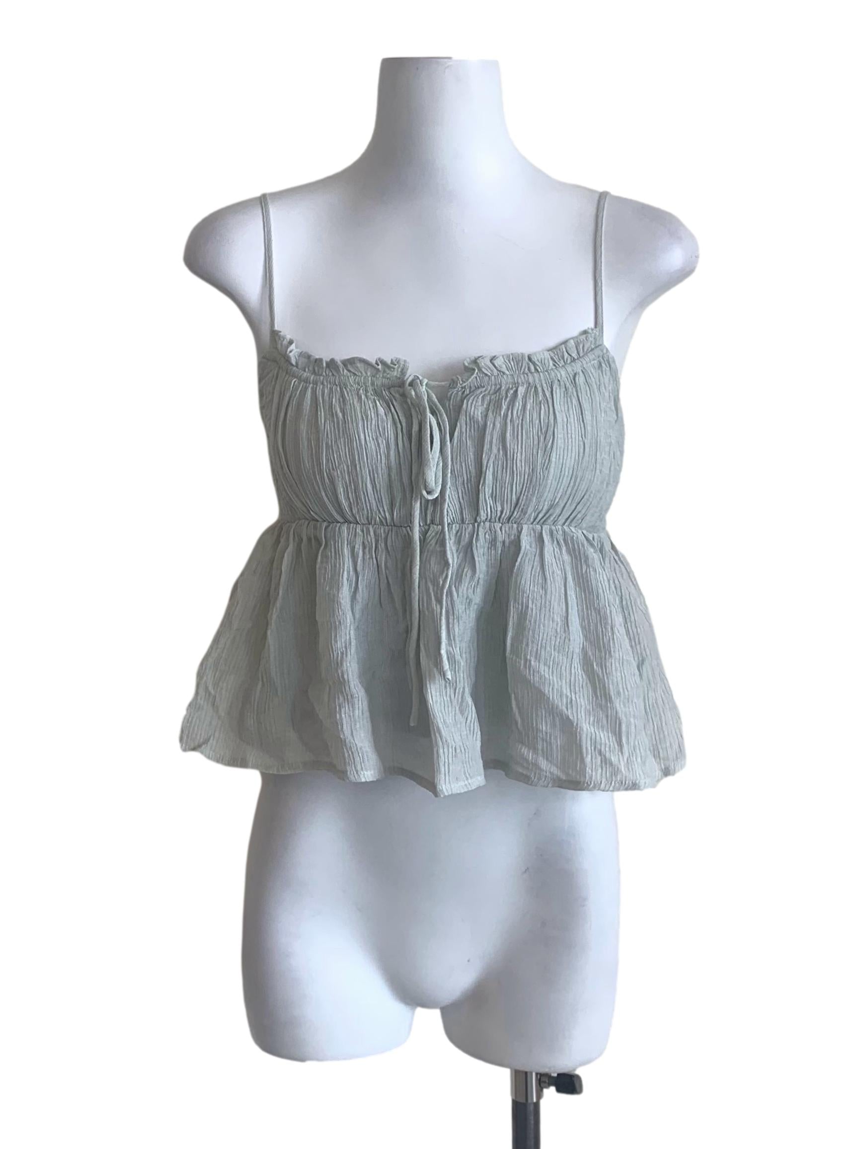 Pistachio Green Peplum Top