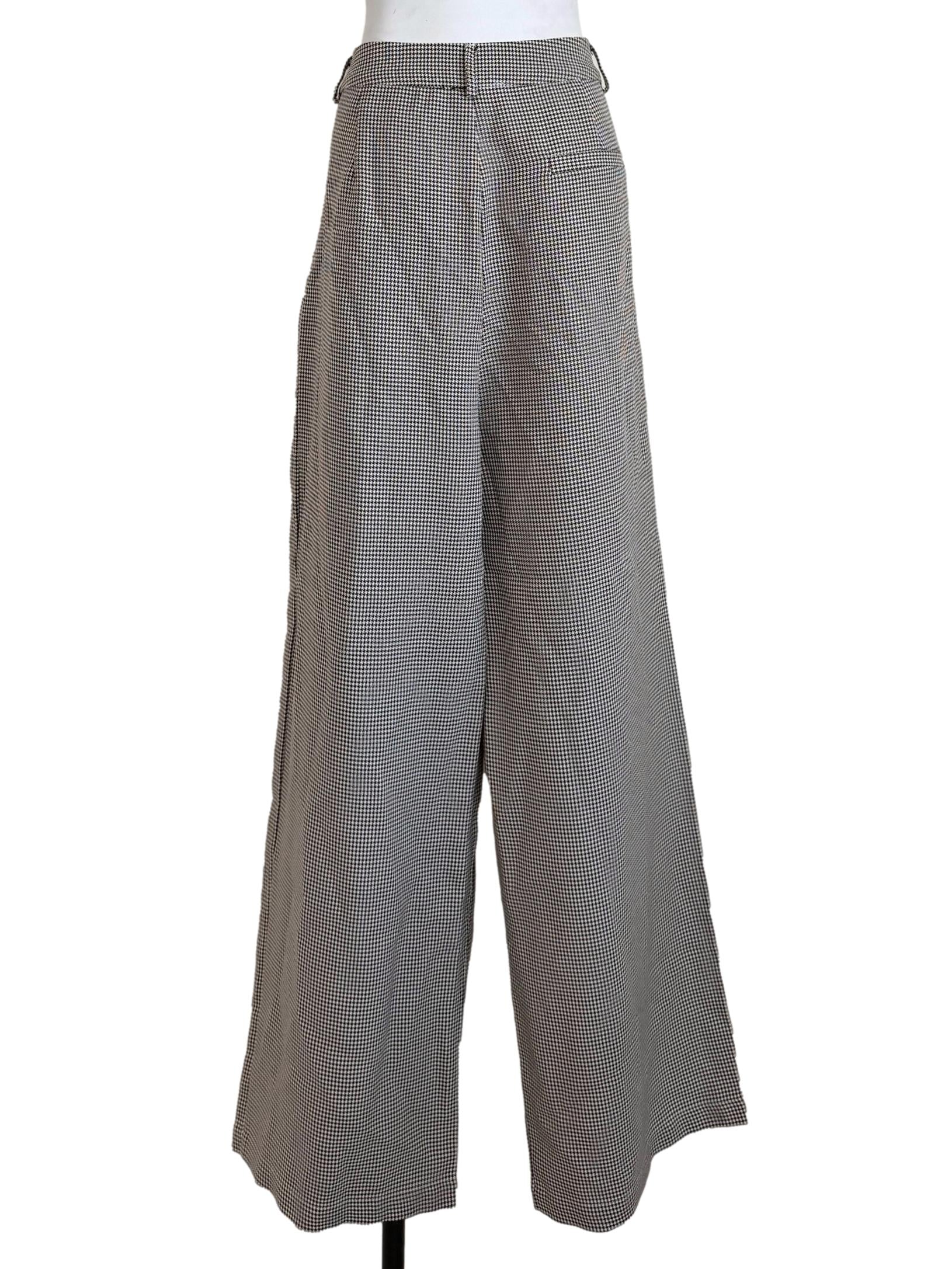 Brown Plaid Tailored Pants