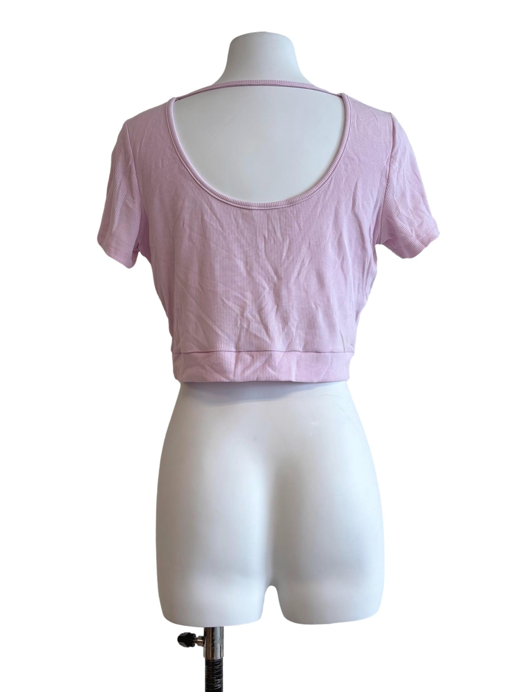 Lemonade Pink Ribbed Crop Top