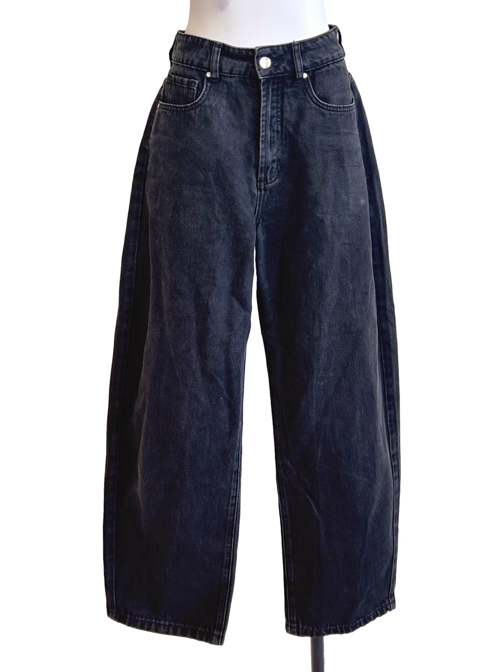 Washed Black Pegged Jeans LB
