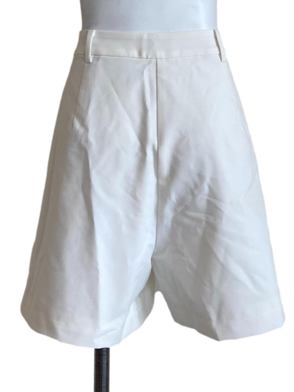 White Tailored High-Waisted Shorts OSN