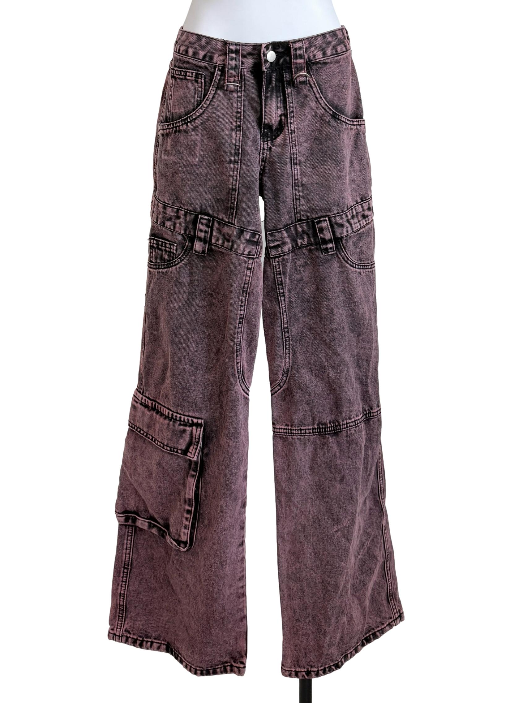 Washed Pink Denim Baggy Jeans