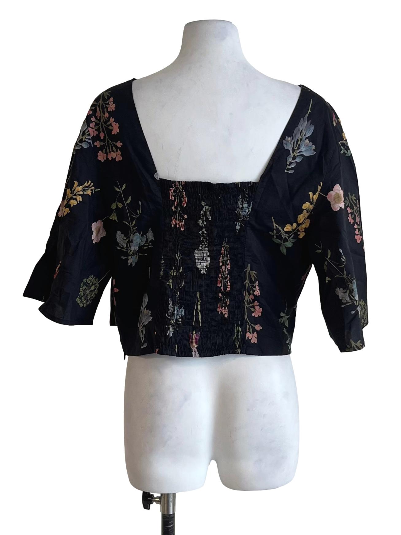 Black Floral Blouse