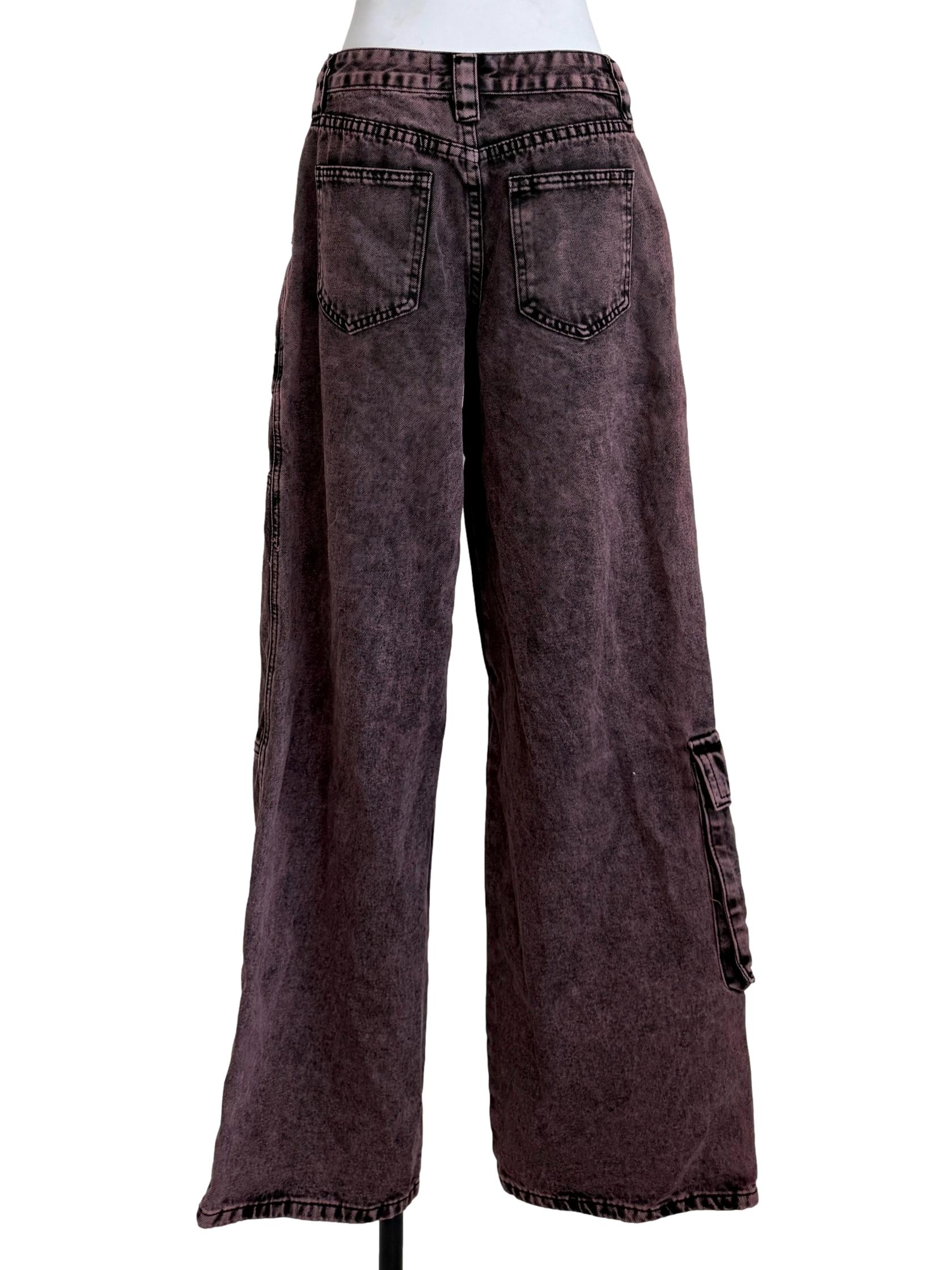 Washed Pink Denim Baggy Jeans