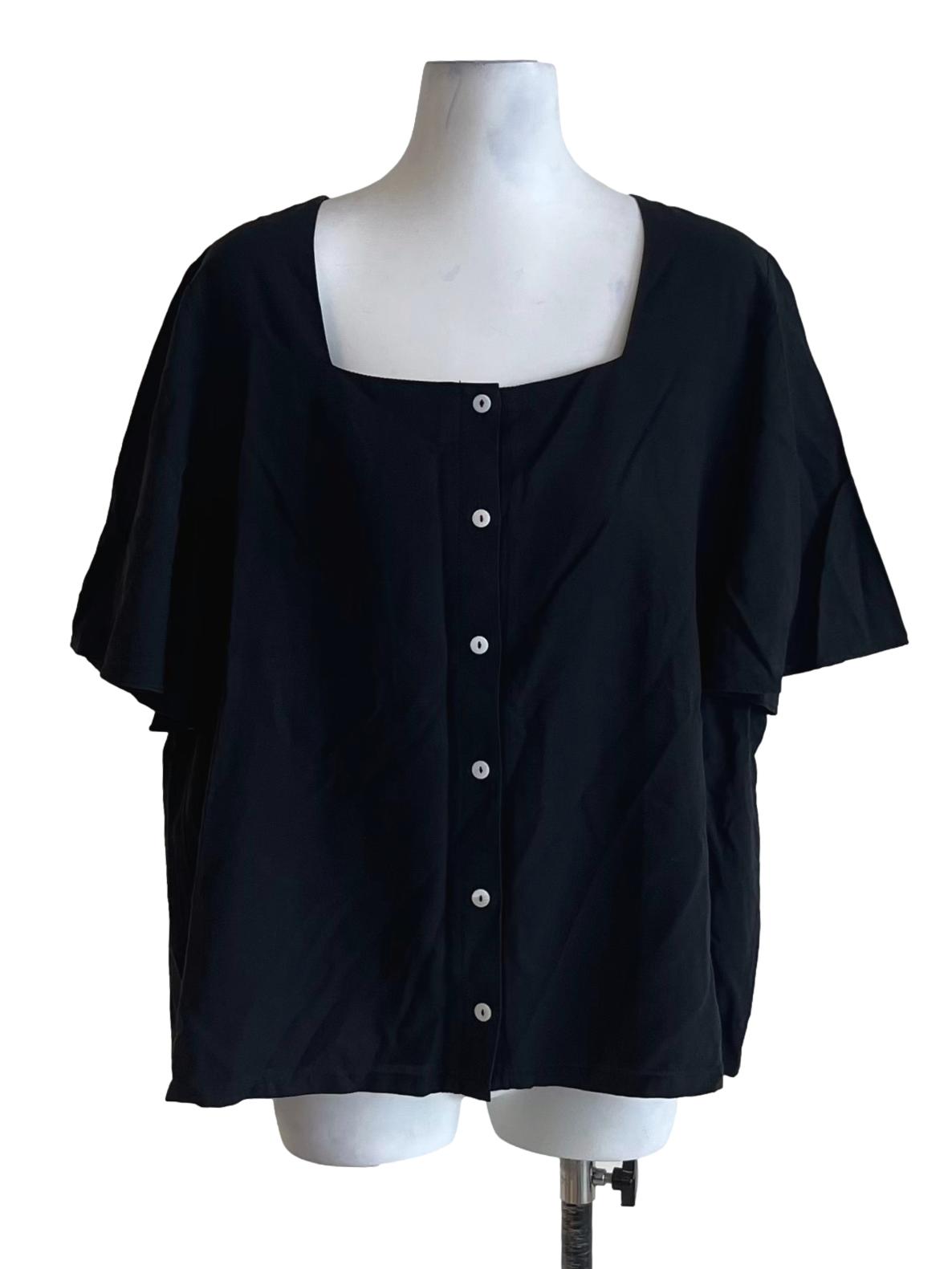 Black Square Neckline Blouse