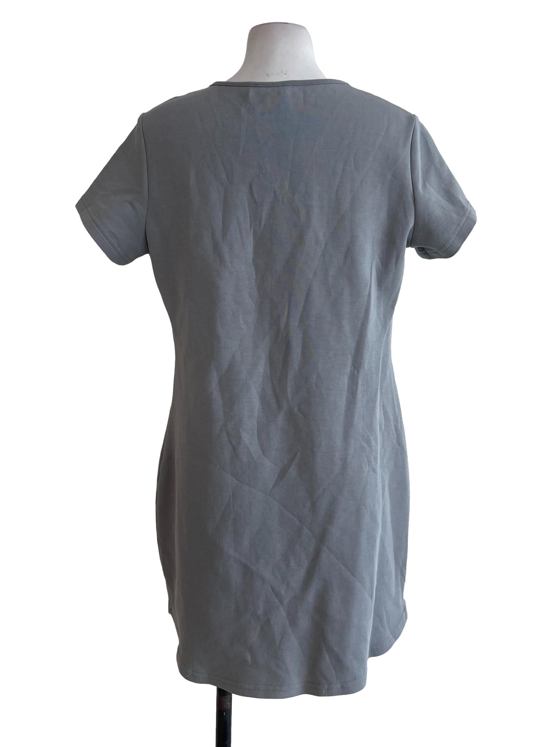 Grey Round Neck Mini Dress