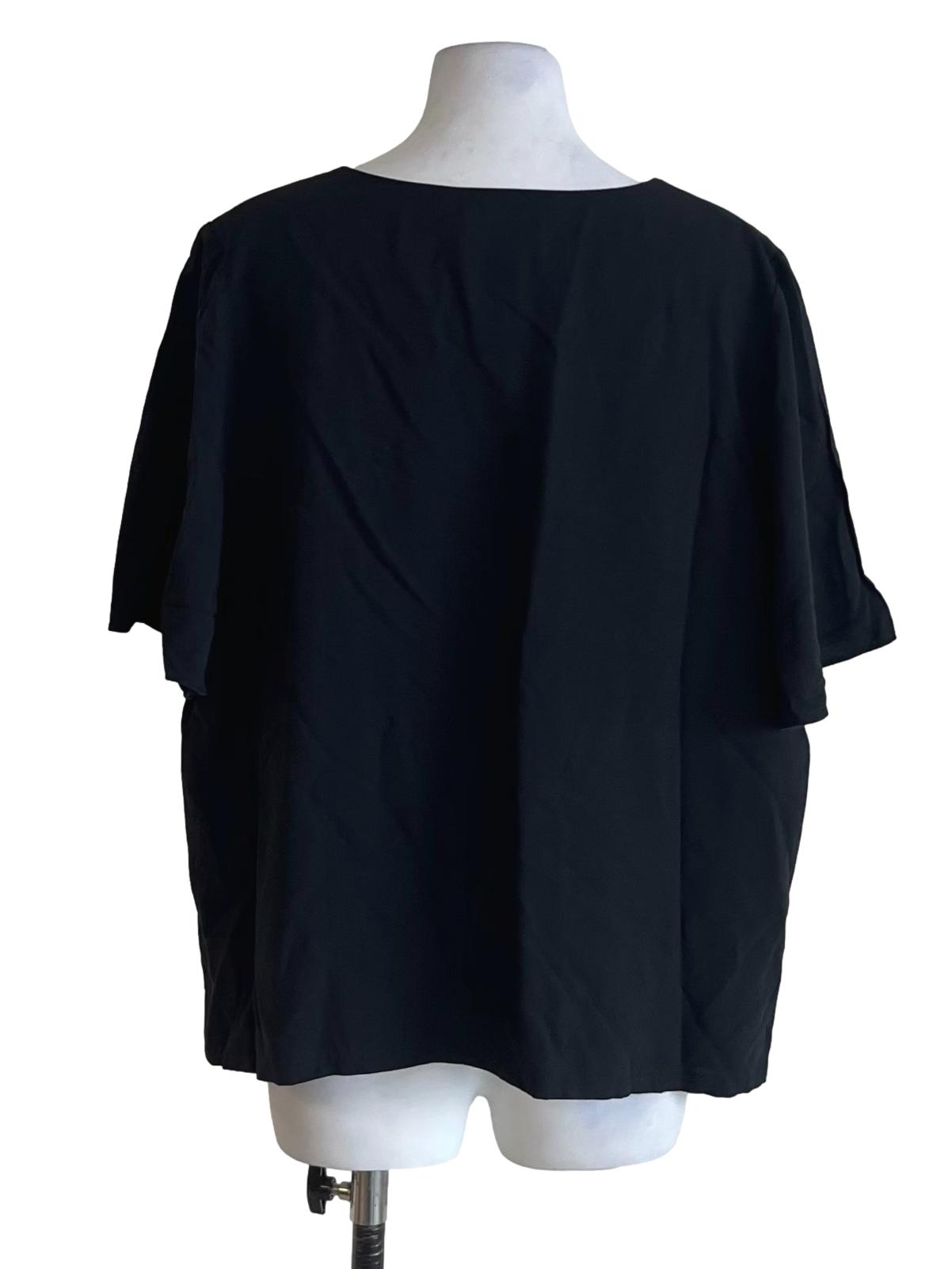 Black Square Neckline Blouse