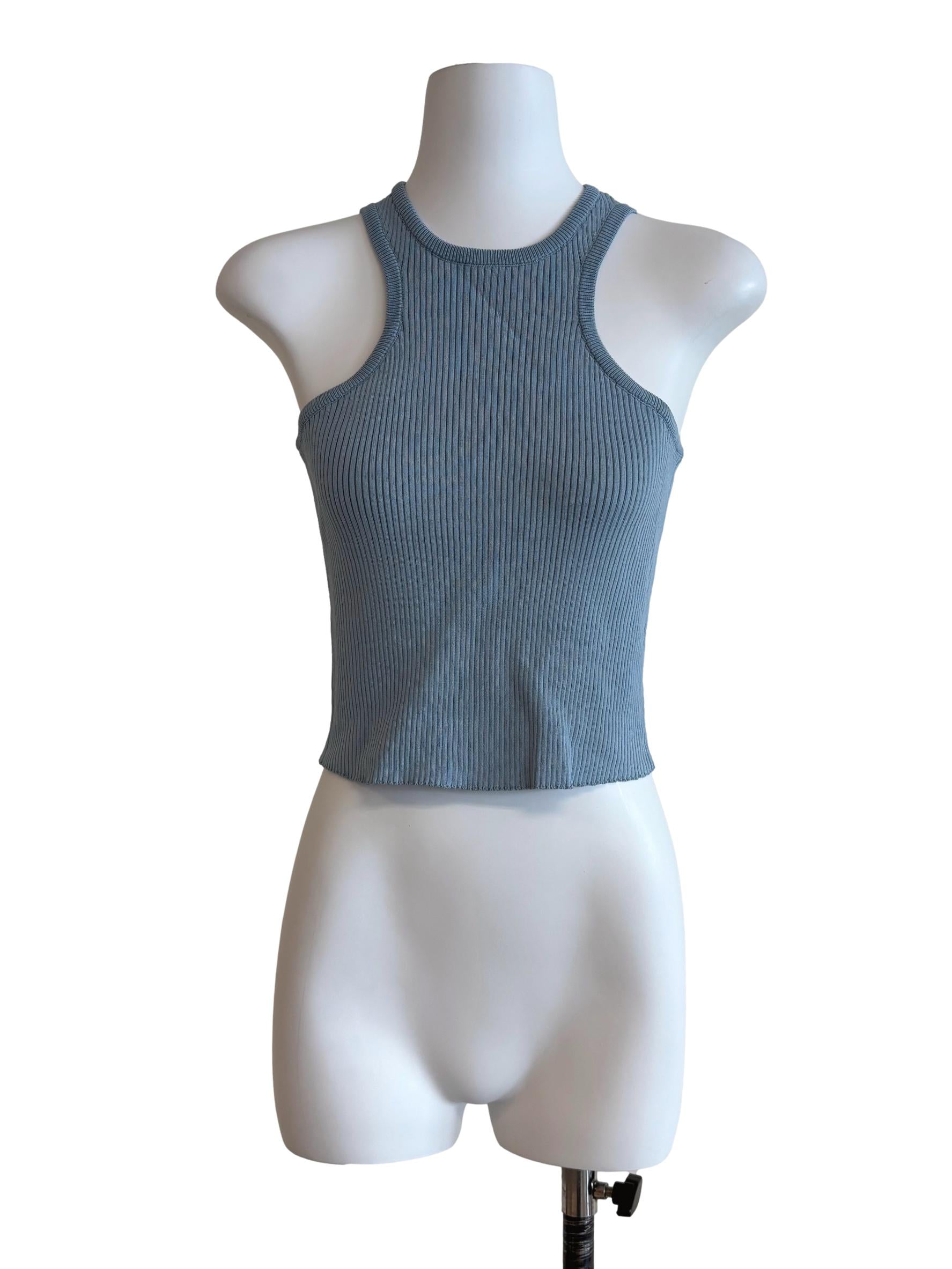 Stone Blue Halter Tank Top