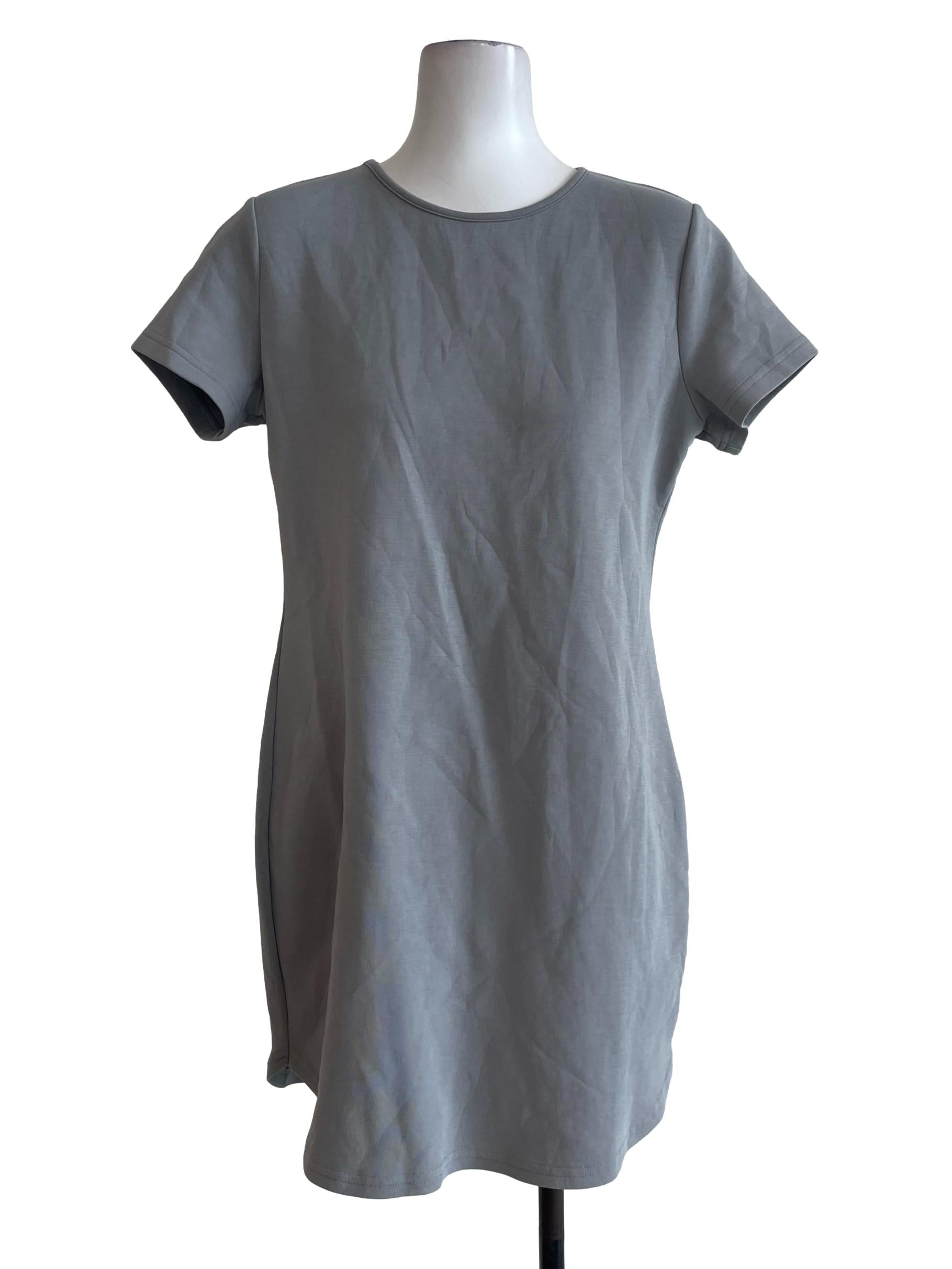 Grey Round Neck Mini Dress