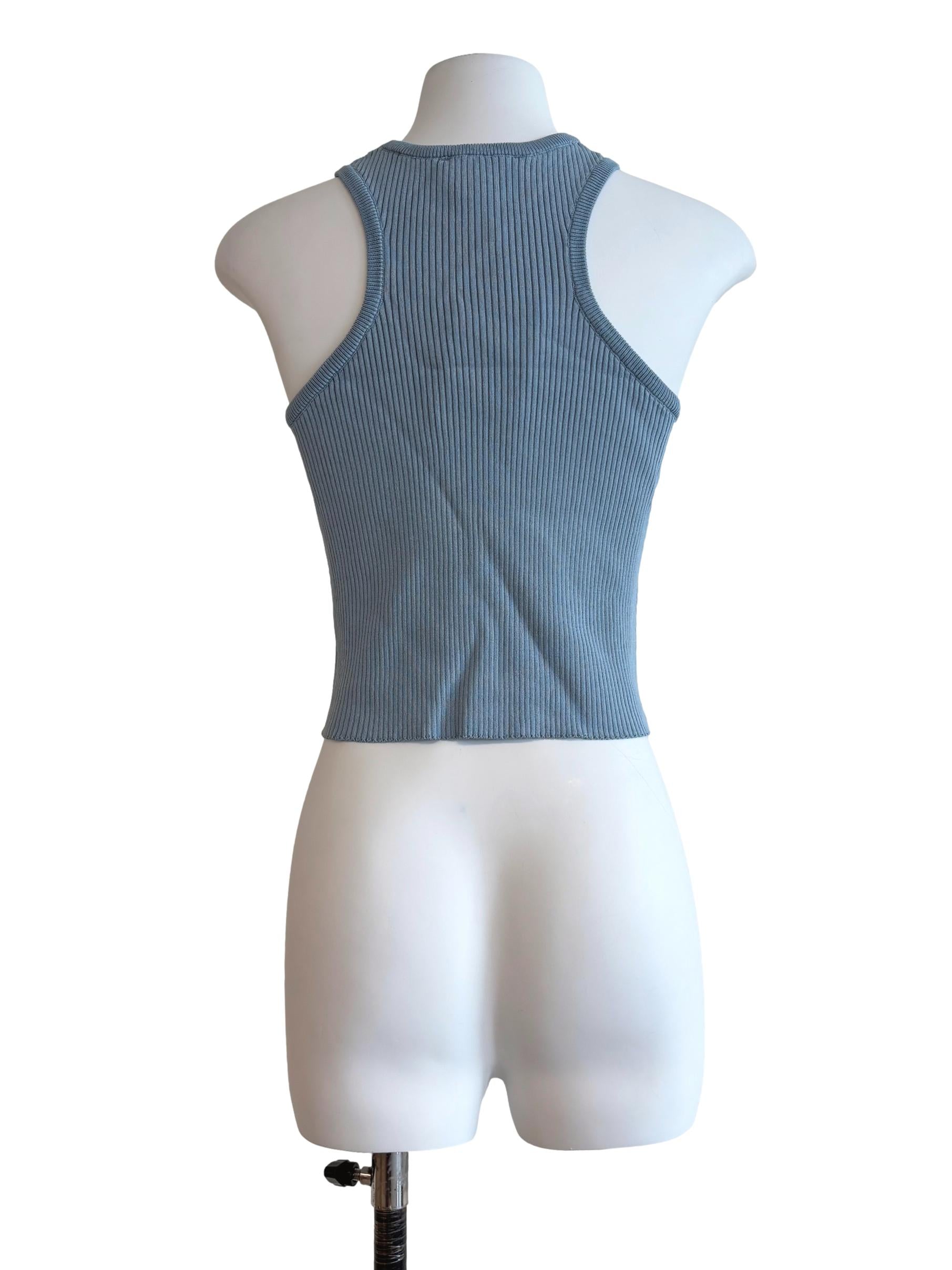 Stone Blue Halter Tank Top
