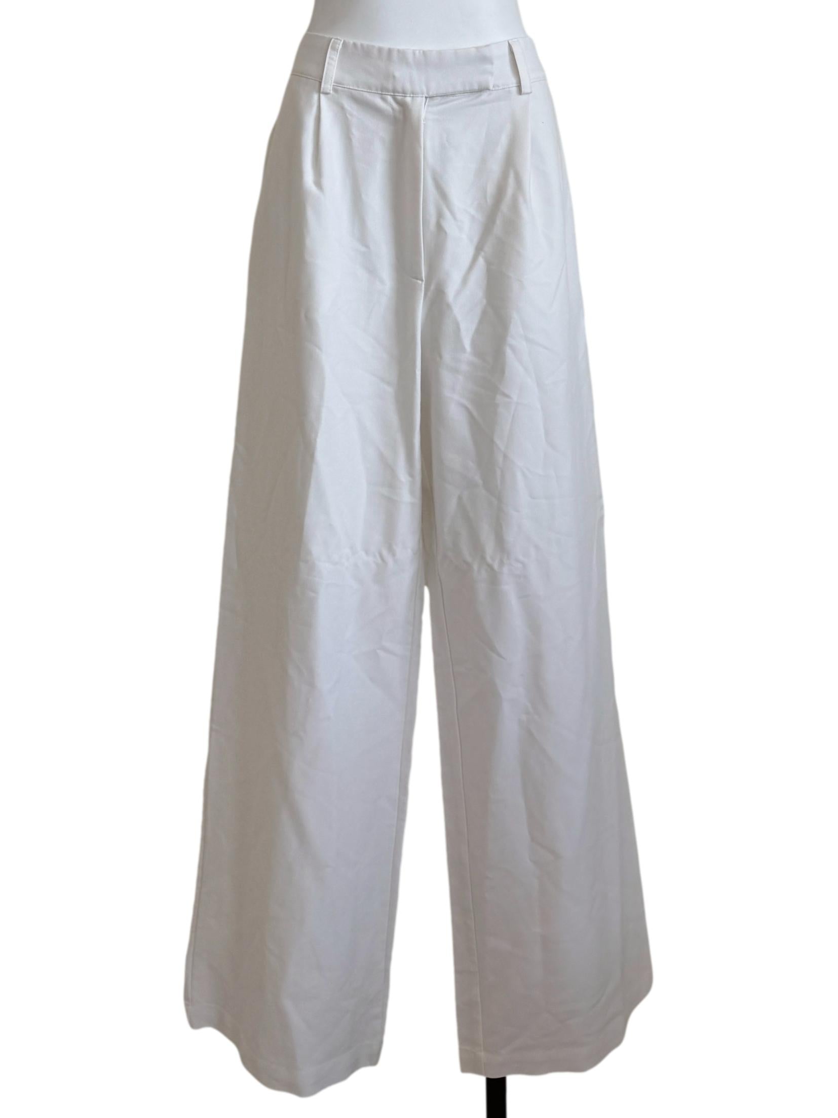 White Wide Leg Pants
