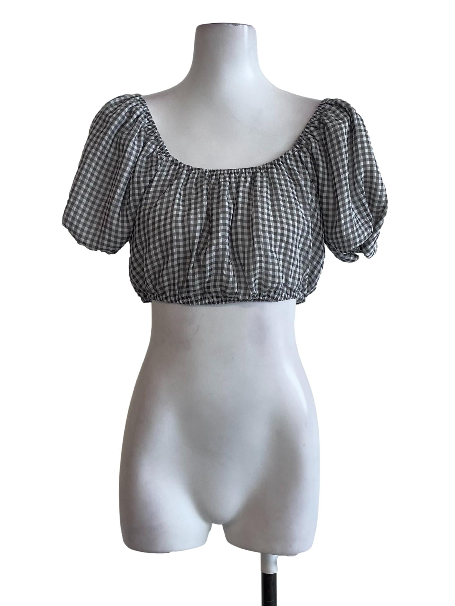 Drey Checked Crop Top