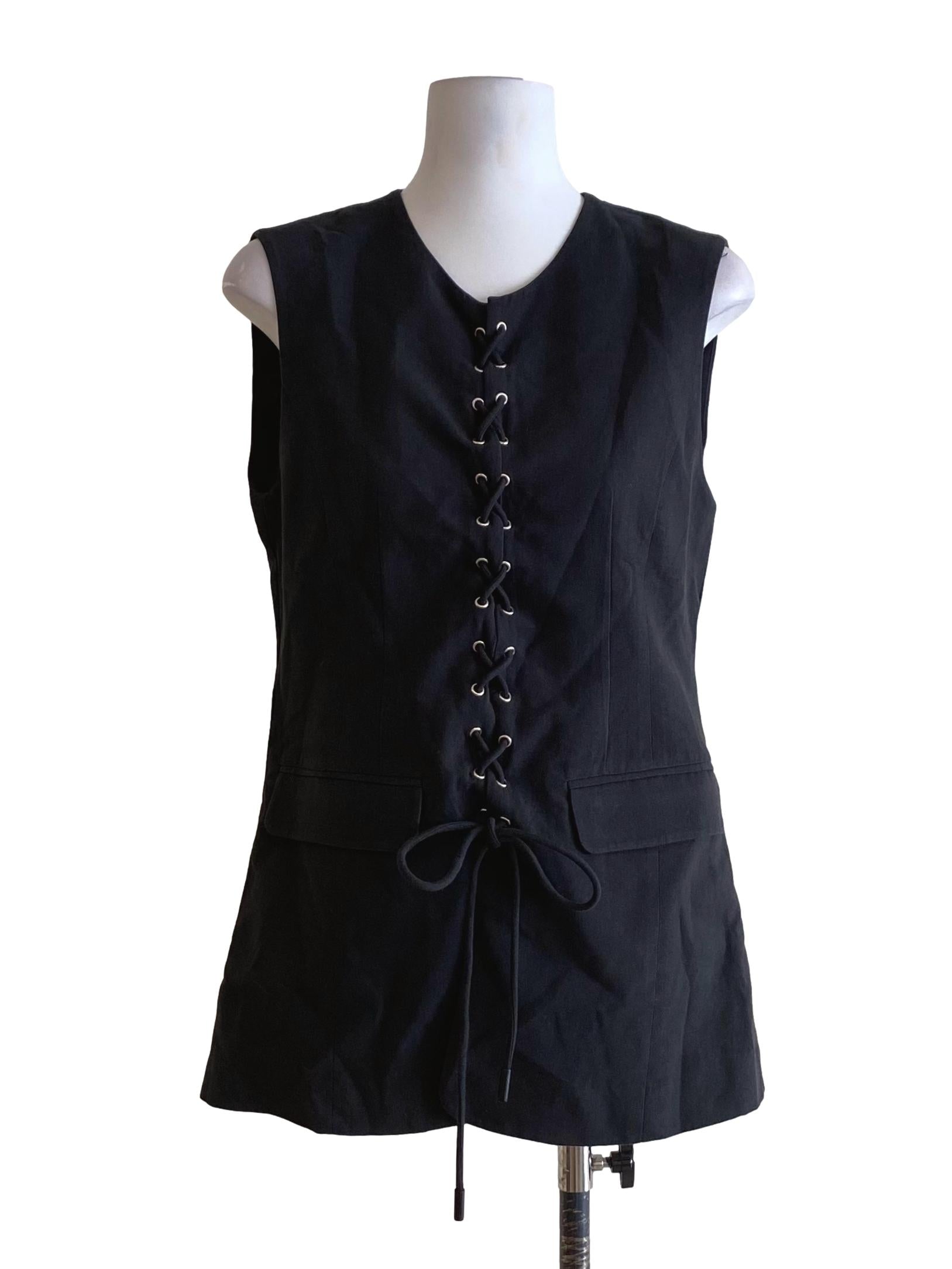 Pitch Black Cross Tied Down Top
