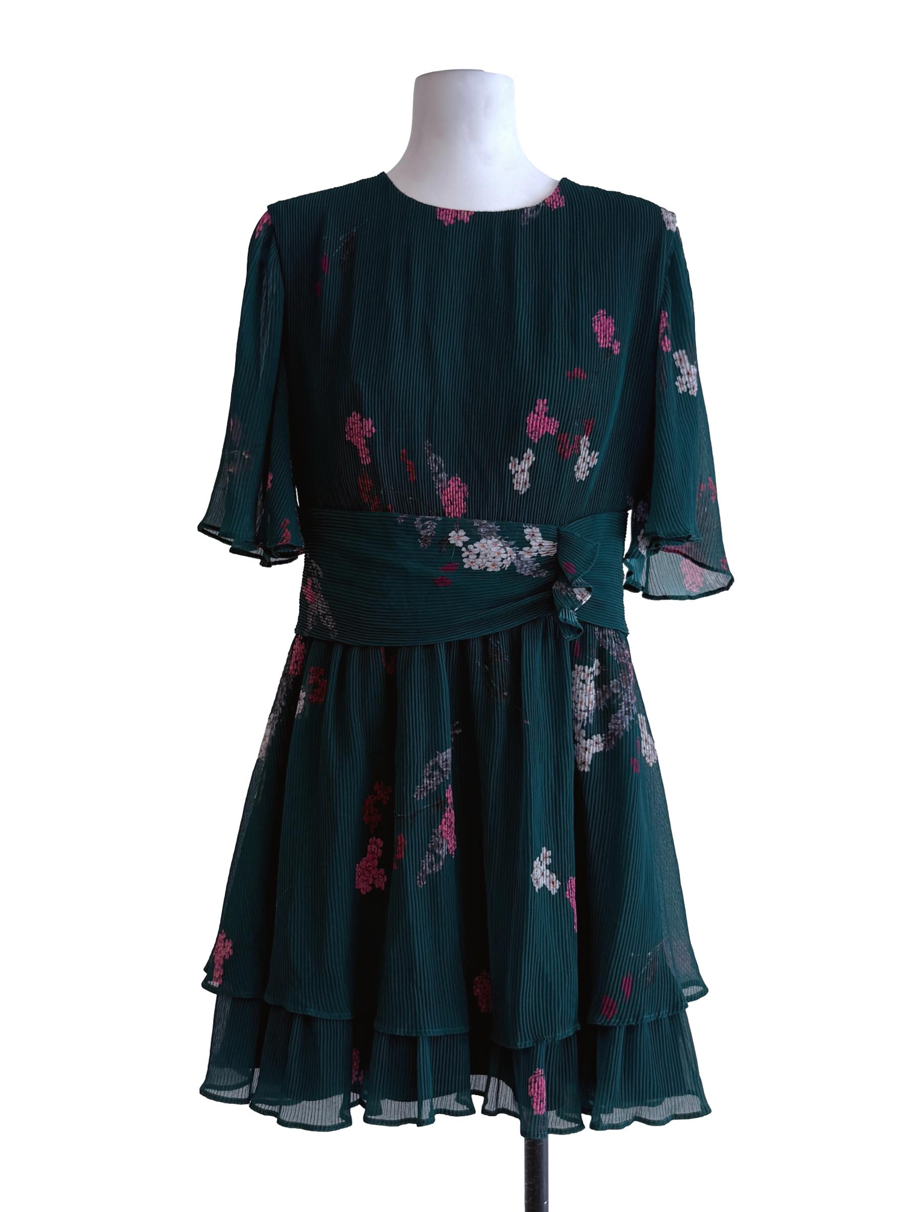 Green Nightfall Pleated Dress