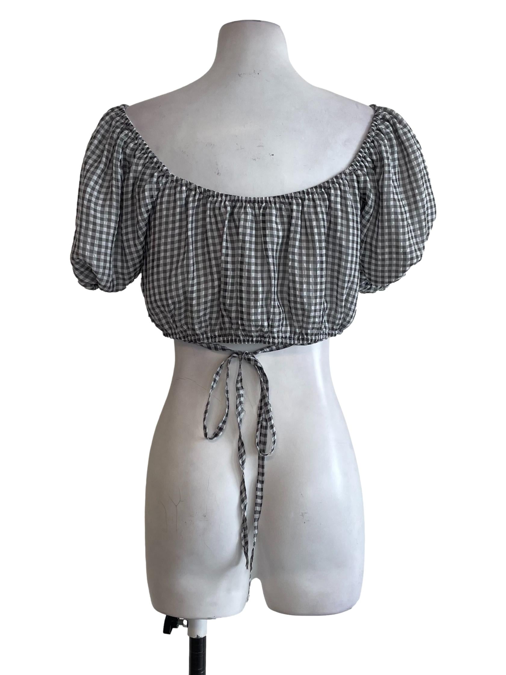 Drey Checked Crop Top