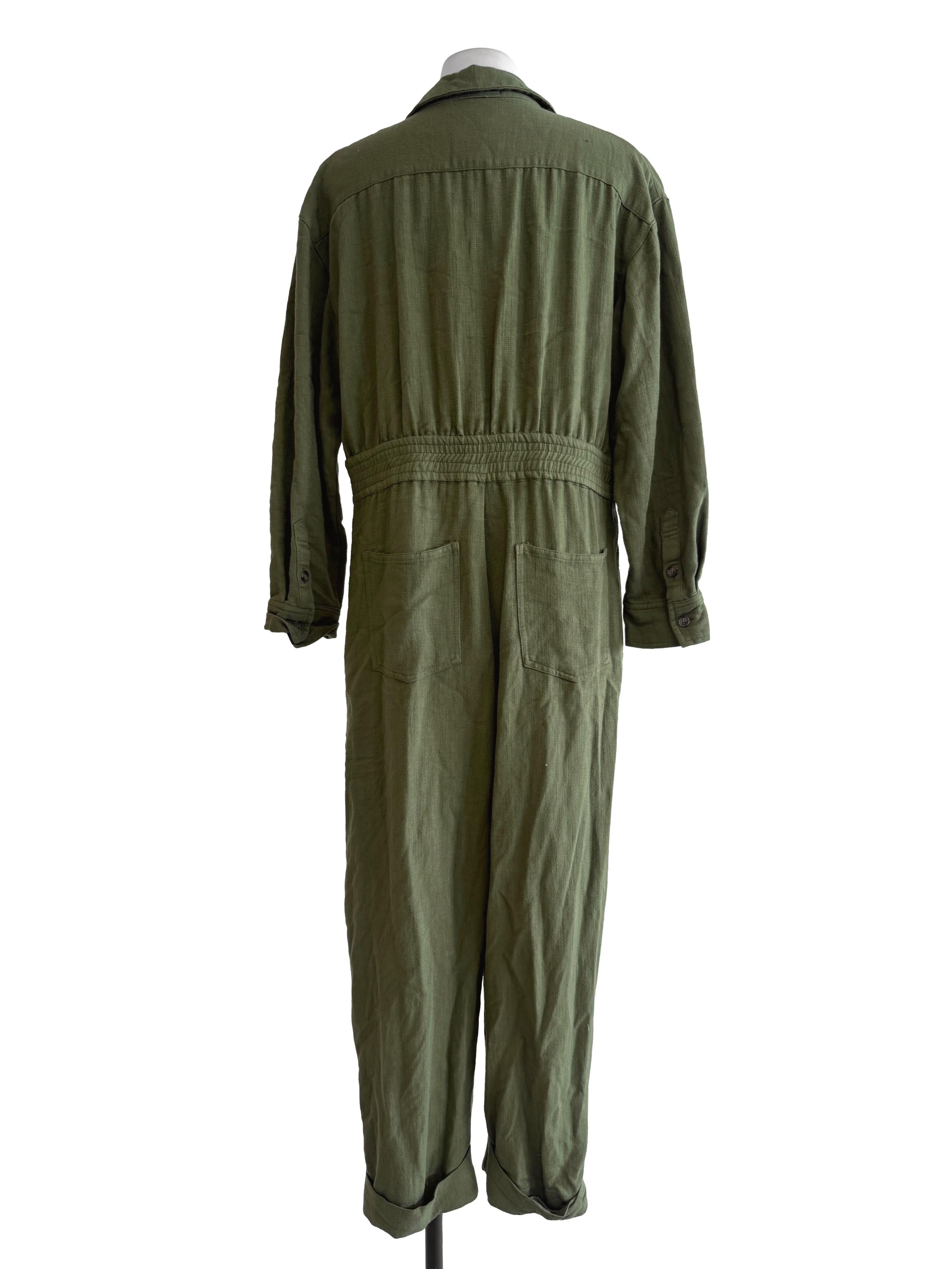 Green Shirt Wide Leg Jumpsuit