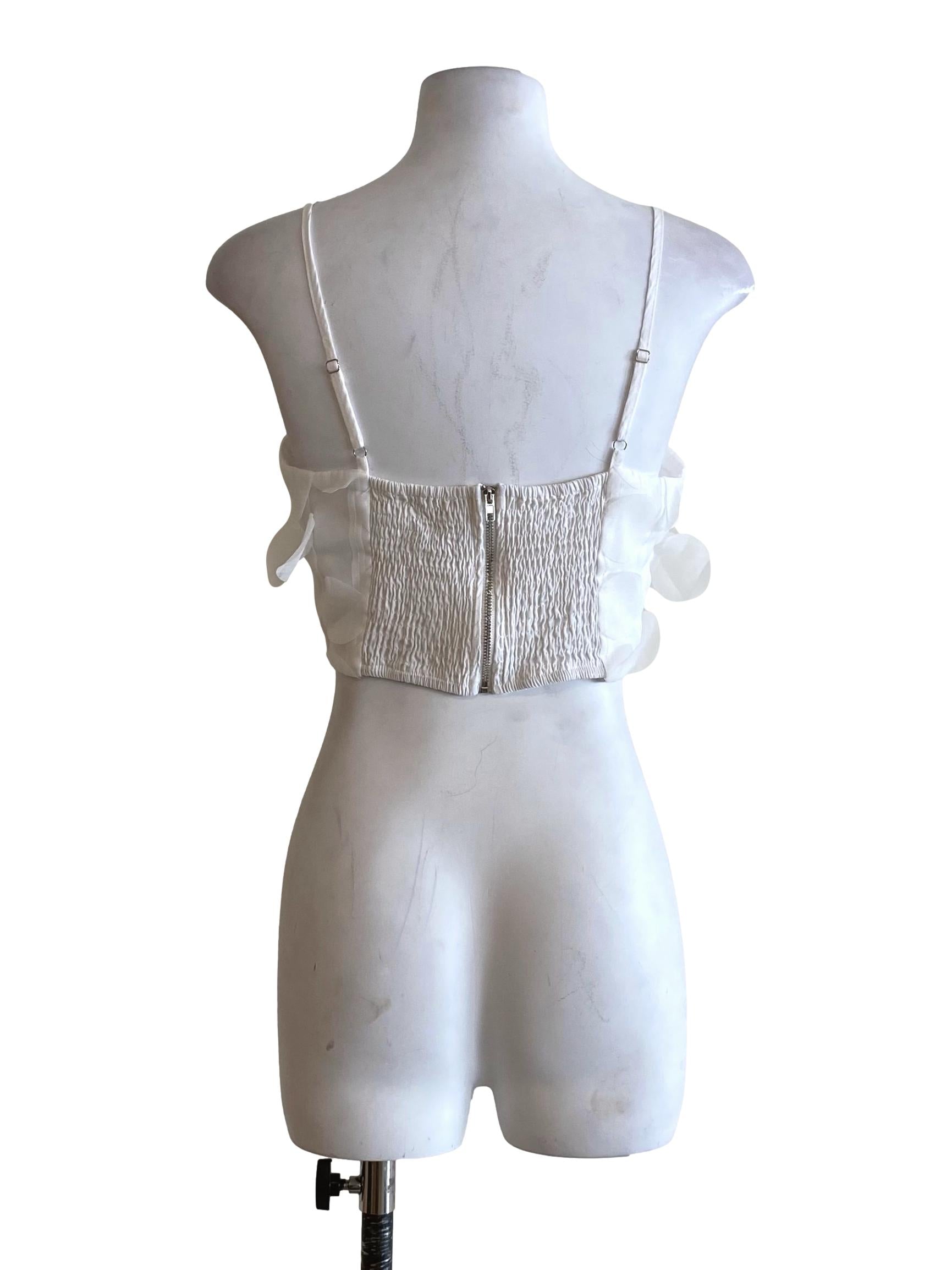 Daisy White Clear Linen Loose Pattern Crop
