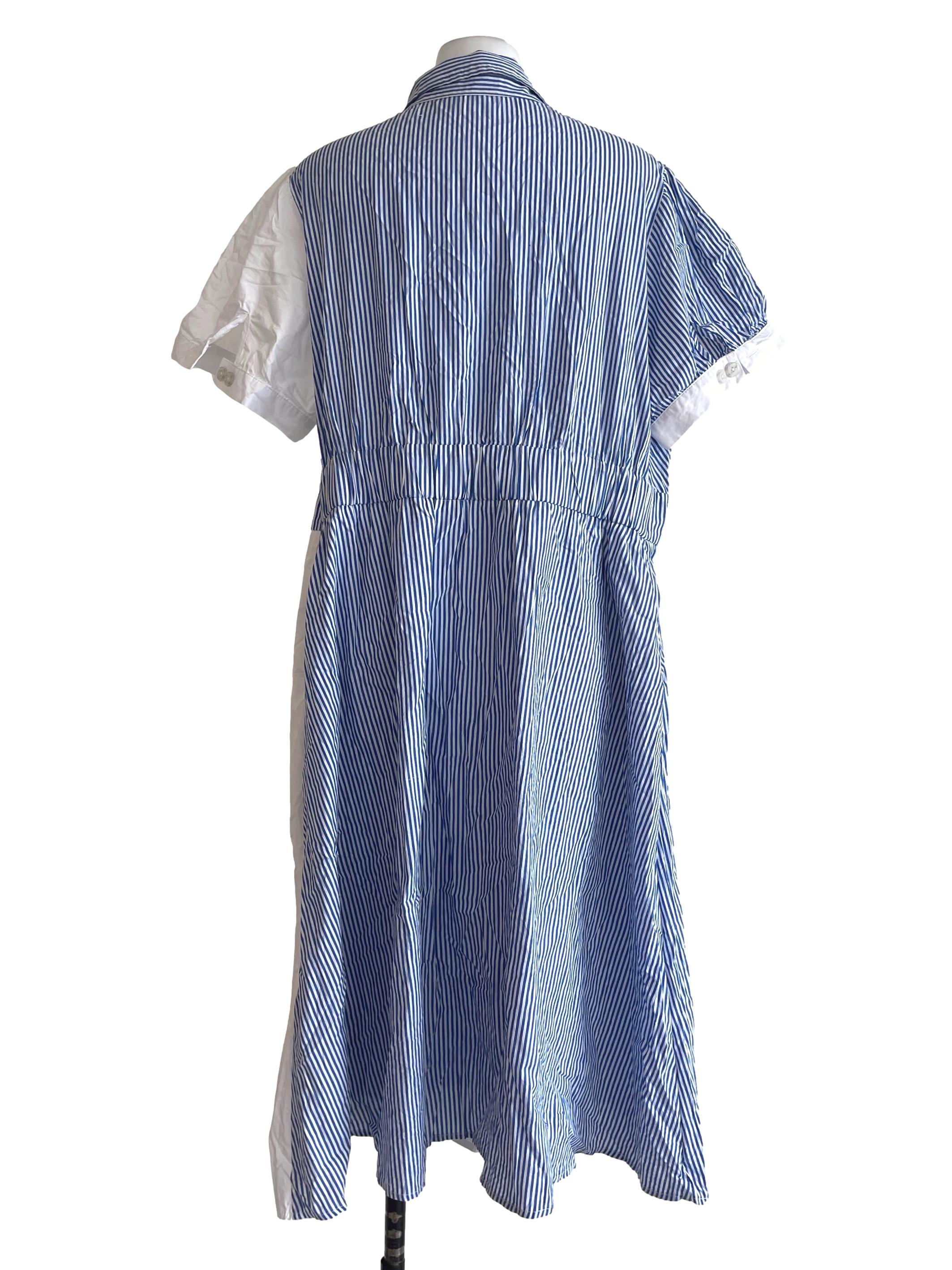 Blue Half Stripes Dress