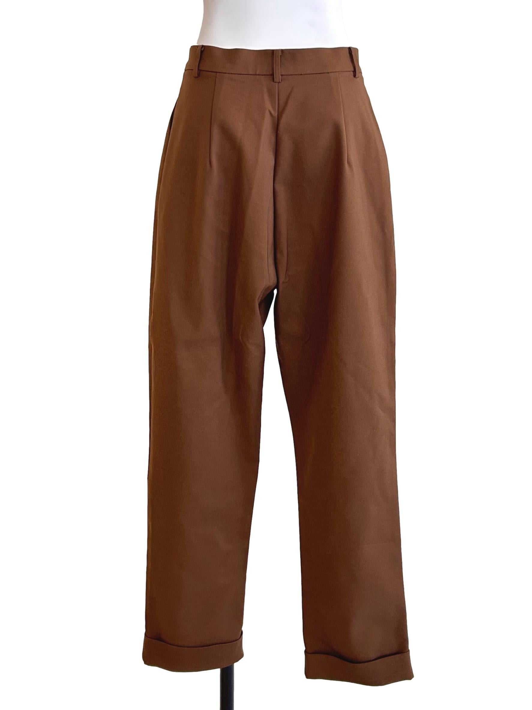Tawny Brown Tailored Tapered Ankle Pants LB
