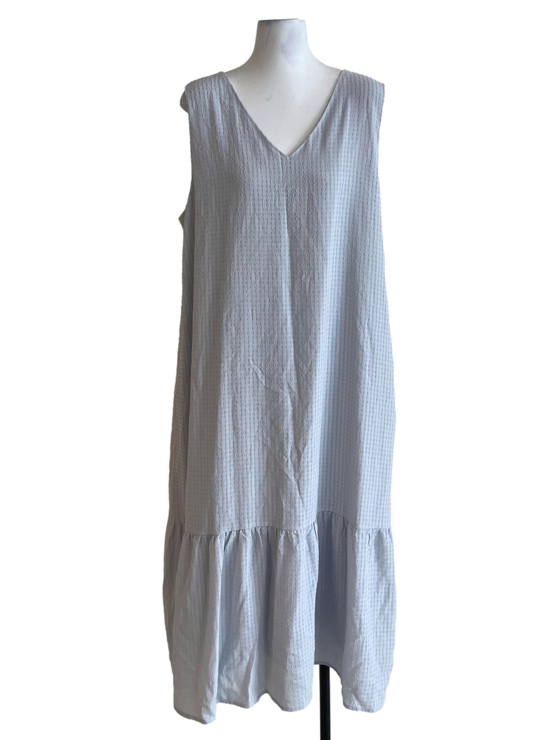 Powder Blue Graph Check Shift Dress