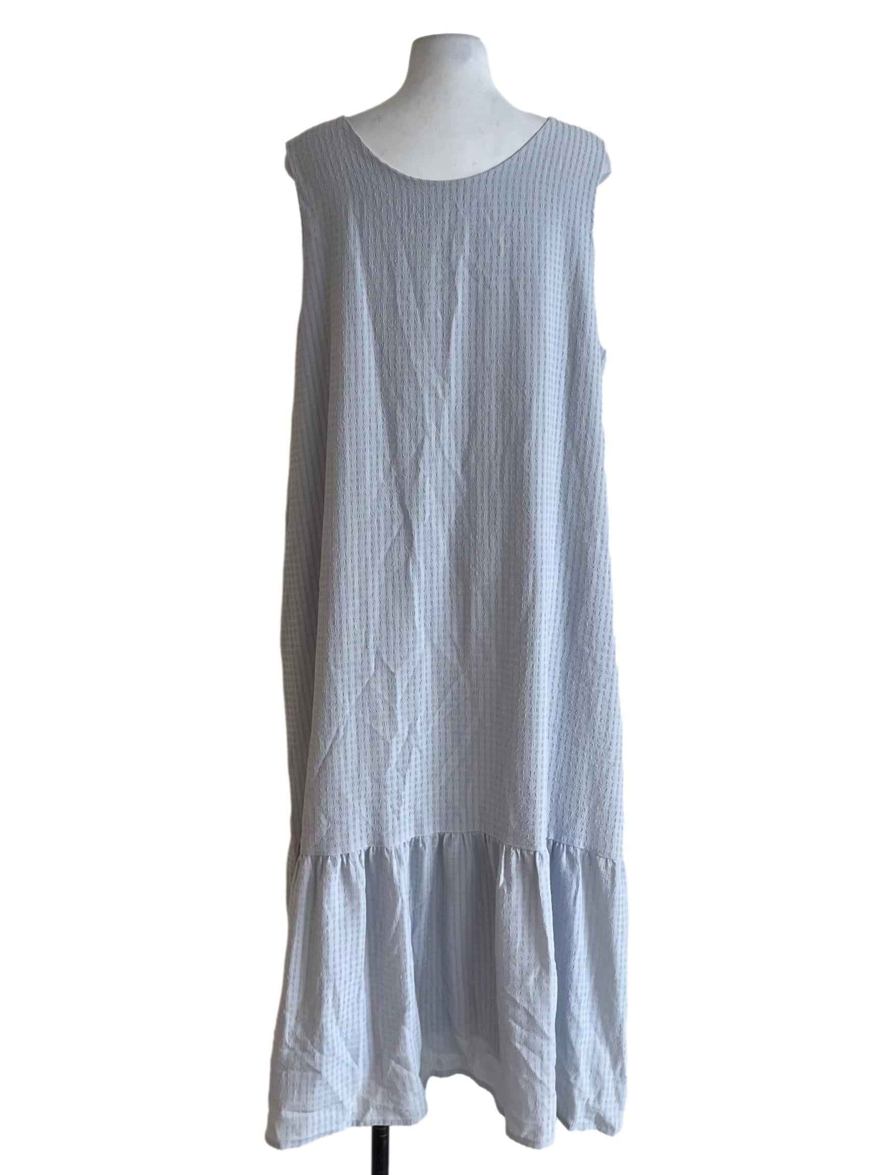 Powder Blue Graph Check Shift Dress